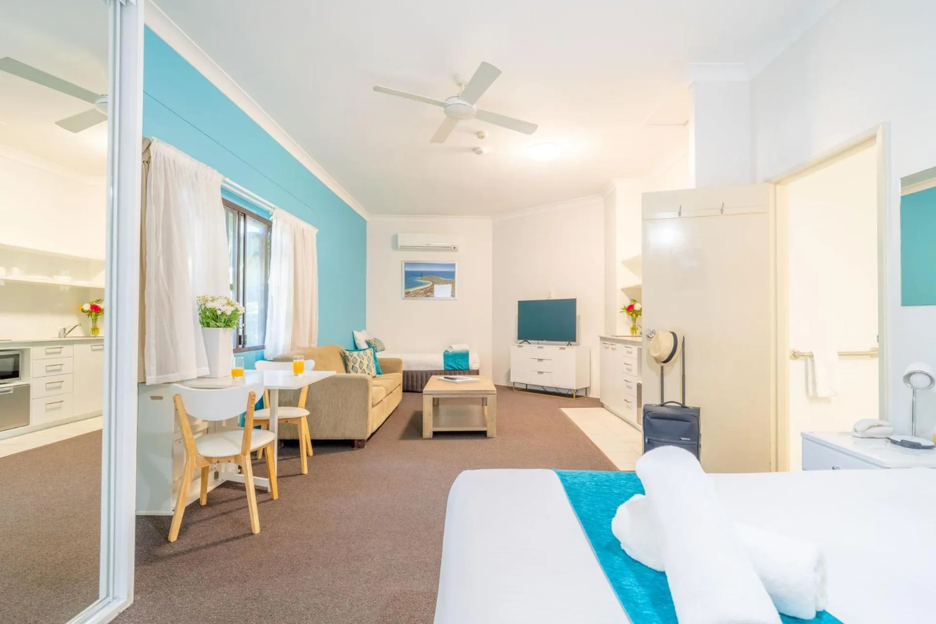 Bed in Byron Bayside Central Studio Apartments