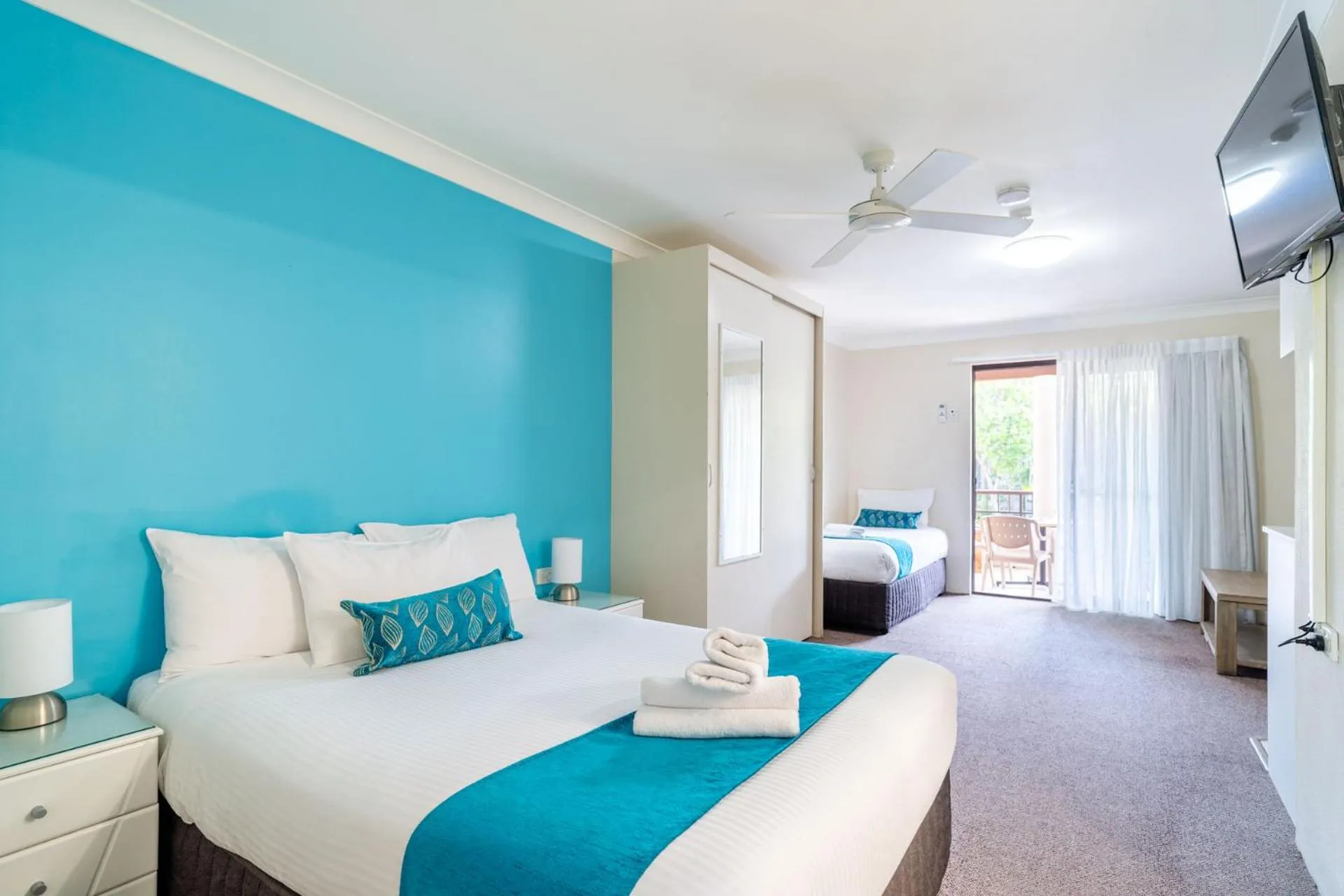 Bed in Byron Bayside Central Studio Apartments