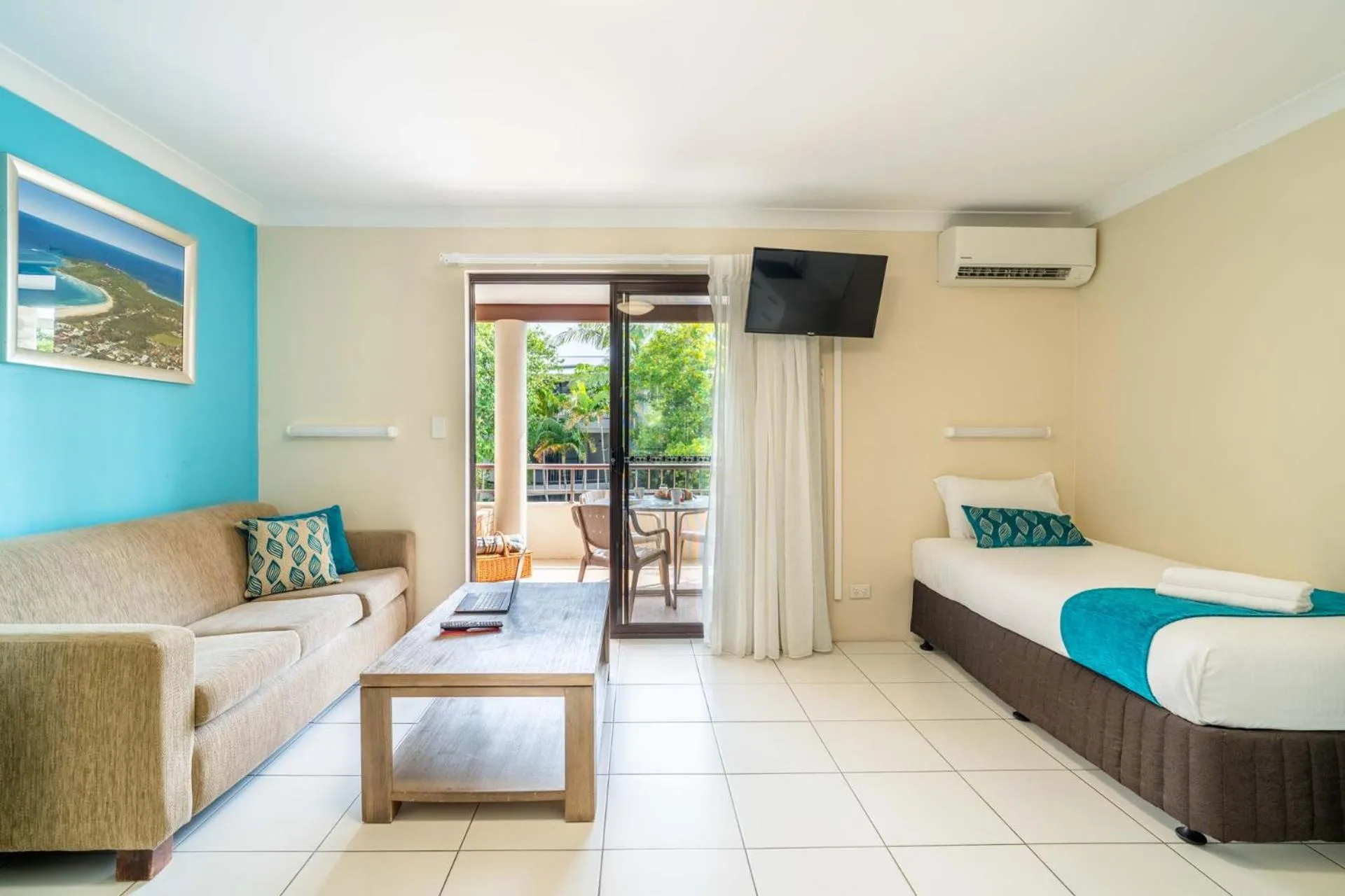 Bed in Byron Bayside Central Studio Apartments