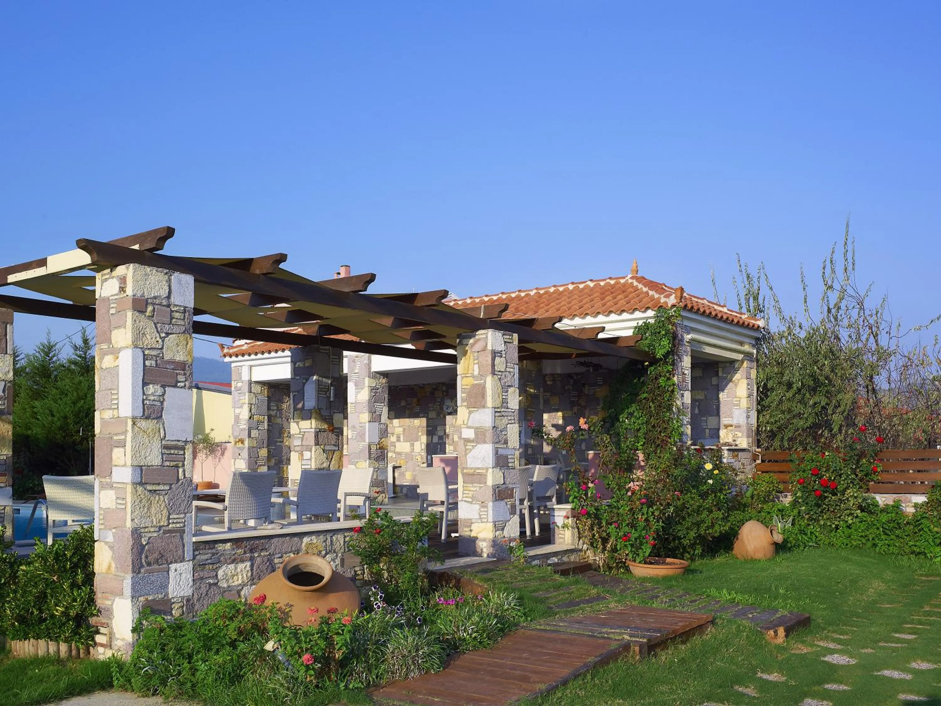 Patio in Aeolis Apartments & Studios