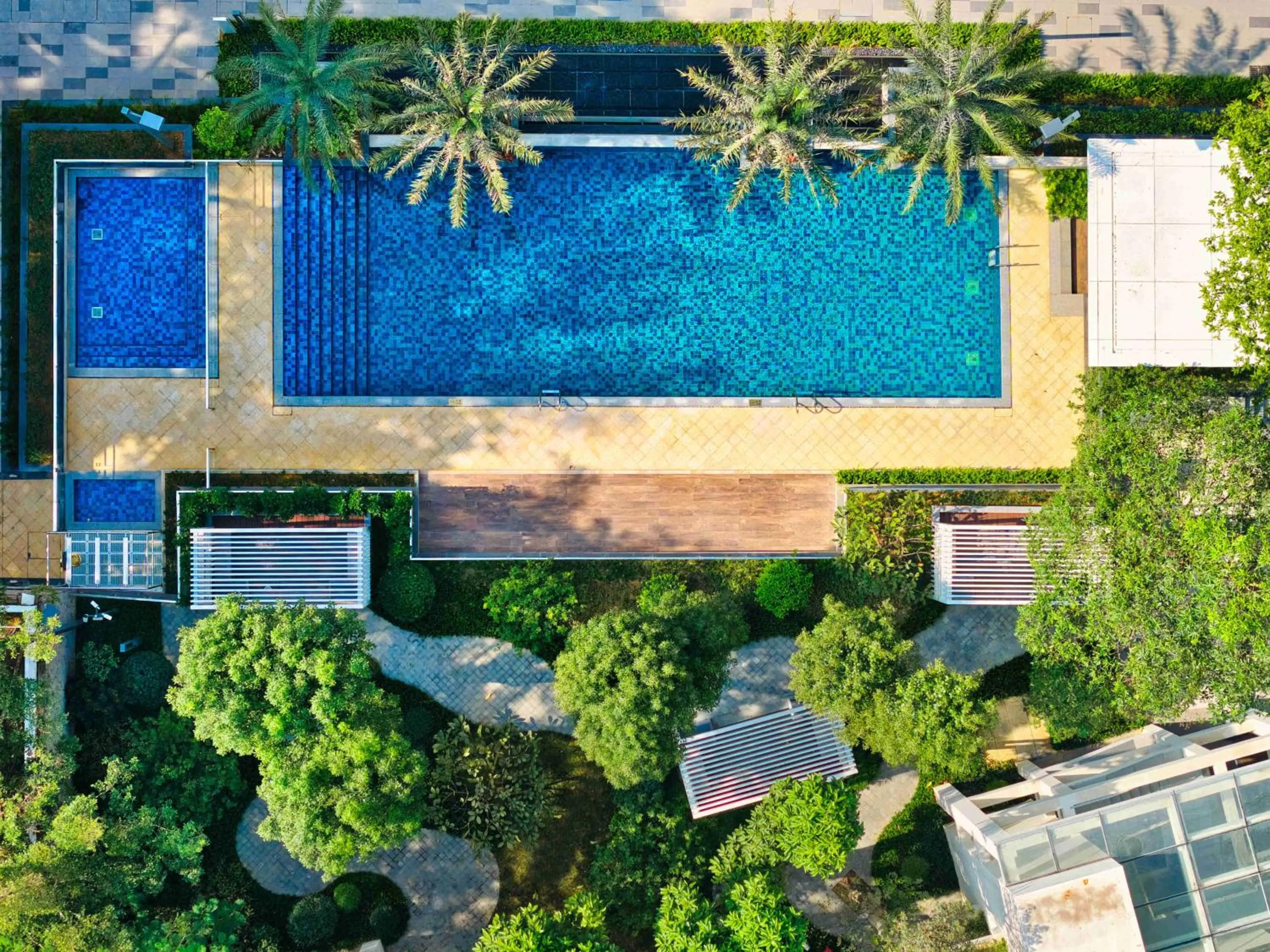 Pool view in CM+ Service Apartment Shenzhen Taige