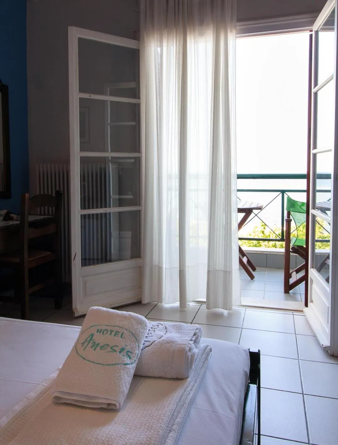 View (from property/room), Bed in Anesis Hotel