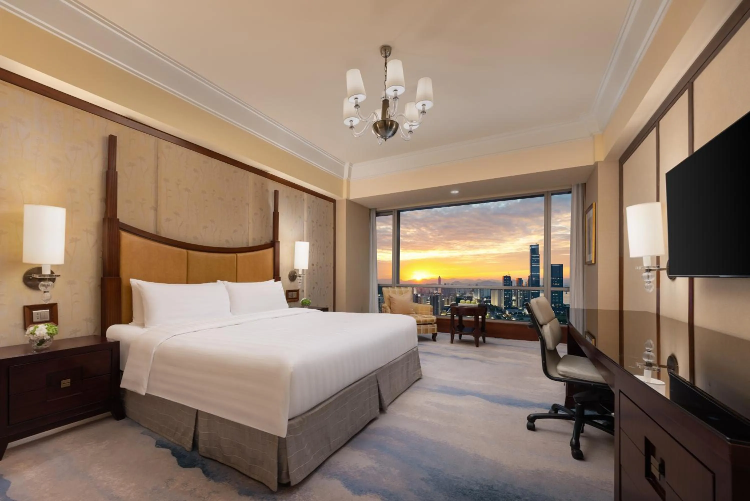 City view, Bed in Shangri-La Wenzhou