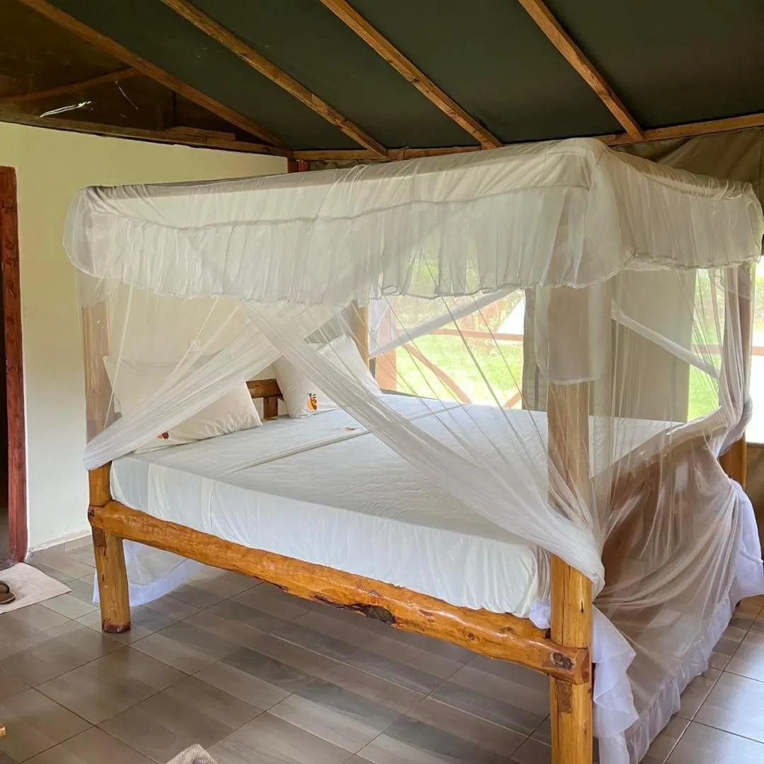 Bed in Lake Jipe Eco Lodge