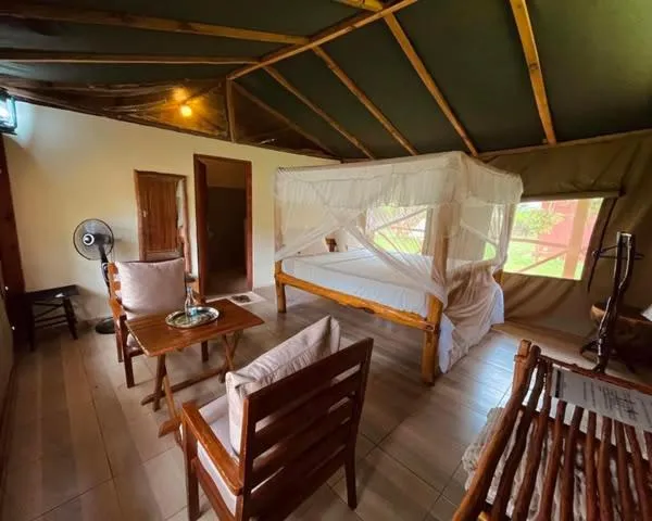 Bed in Lake Jipe Eco Lodge