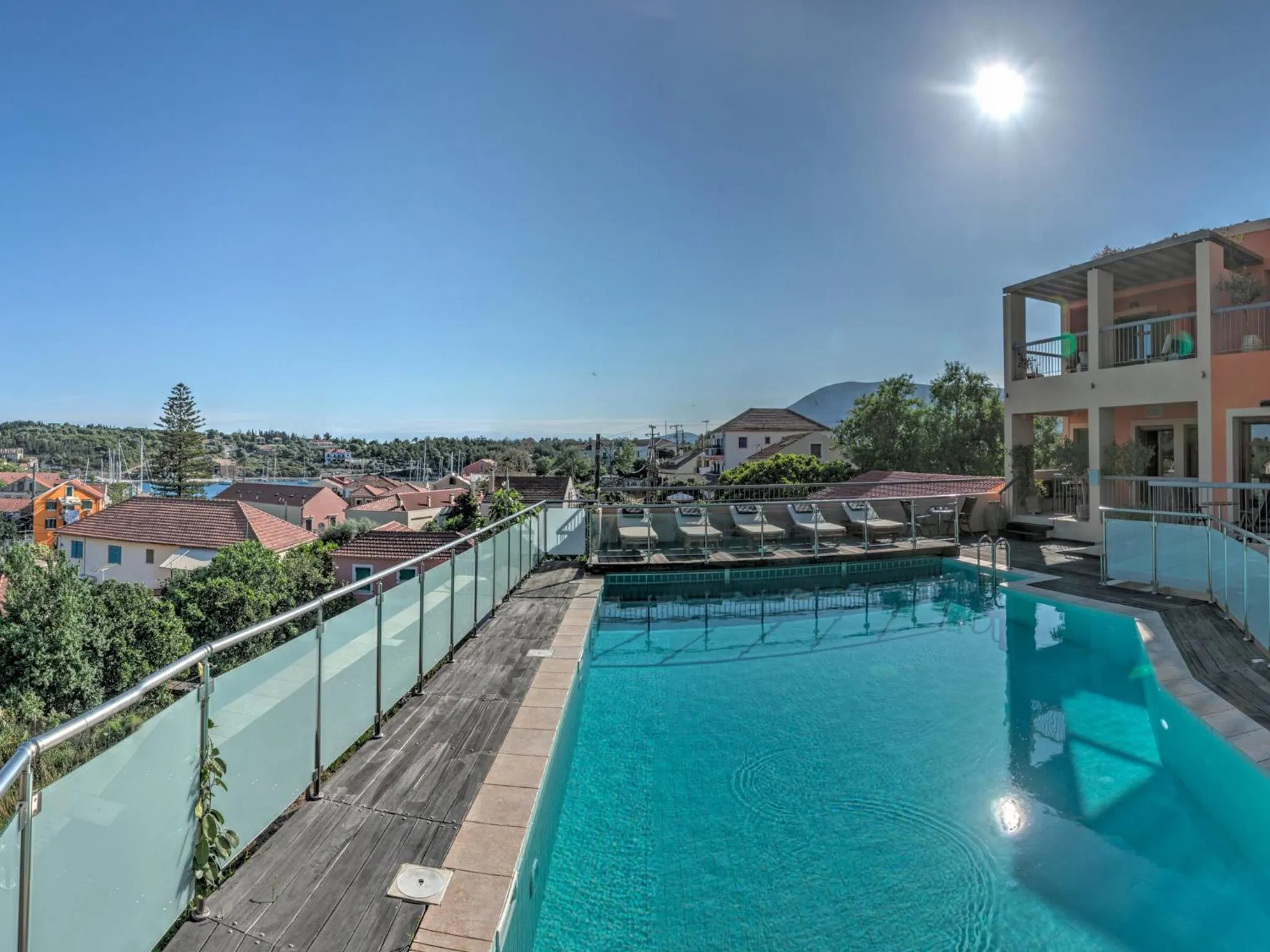 Swimming pool in Fiscardo Bay Hotel