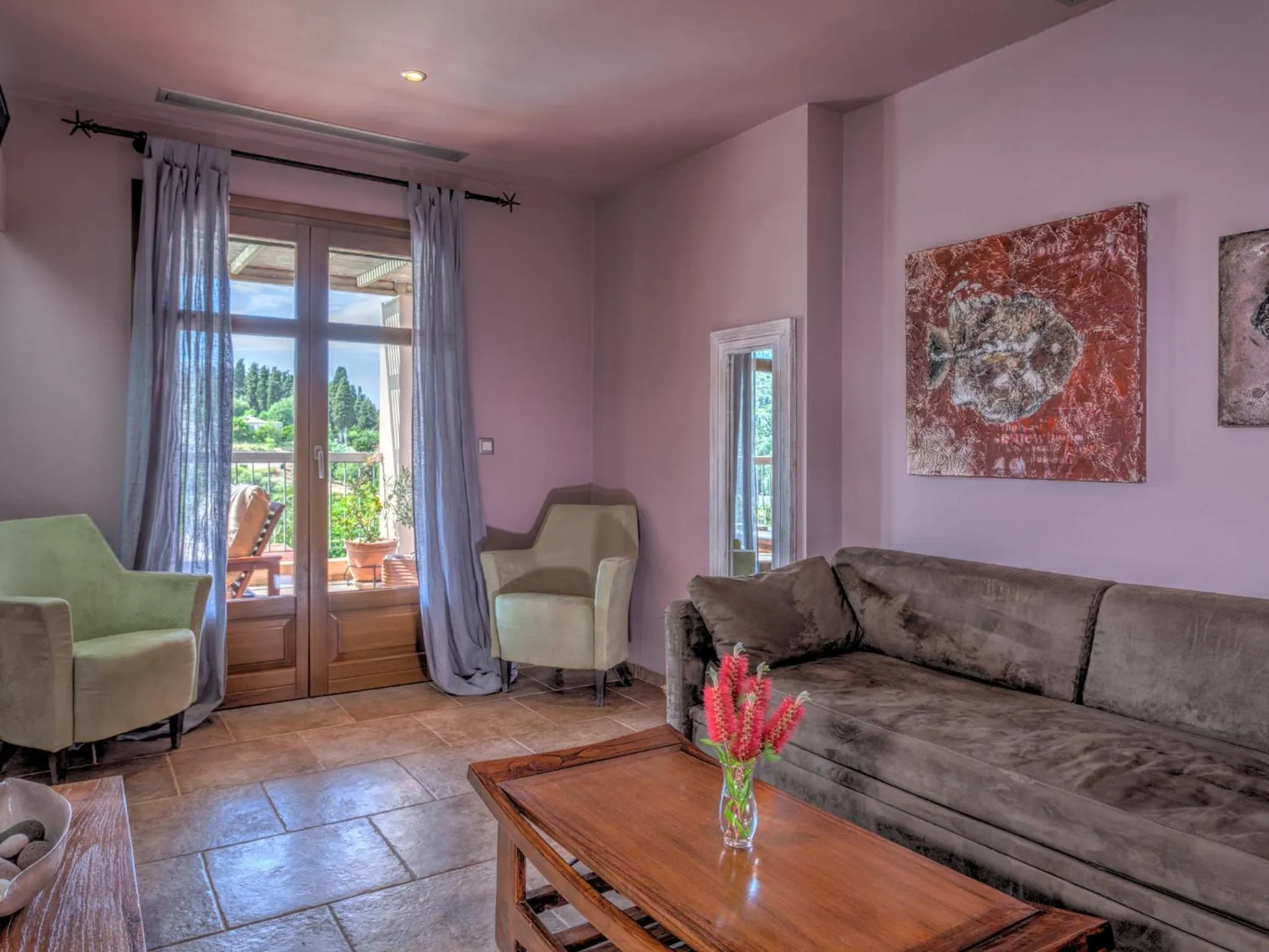 Living room in Fiscardo Bay Hotel