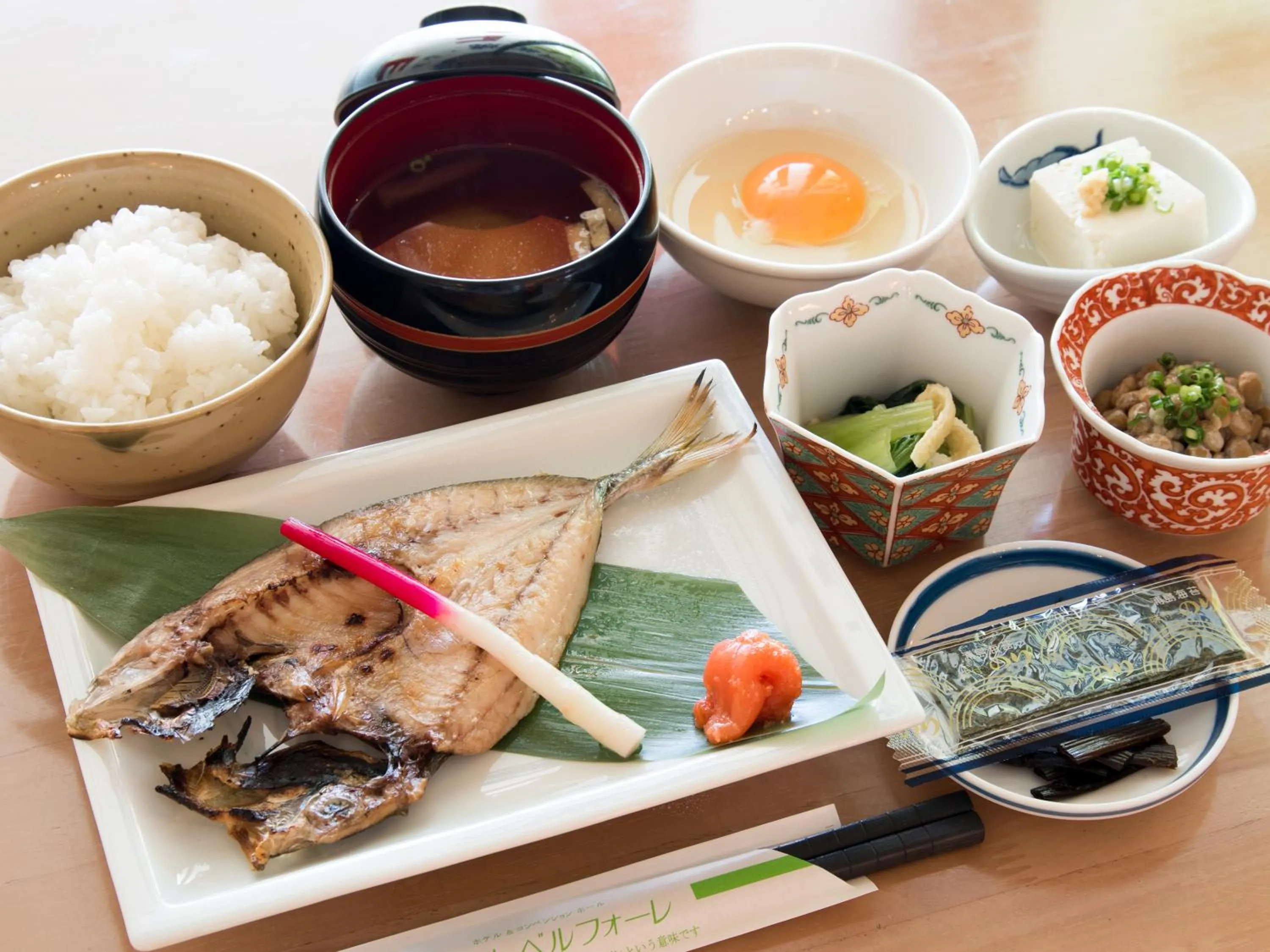 Asian breakfast in Hotel Belleforet