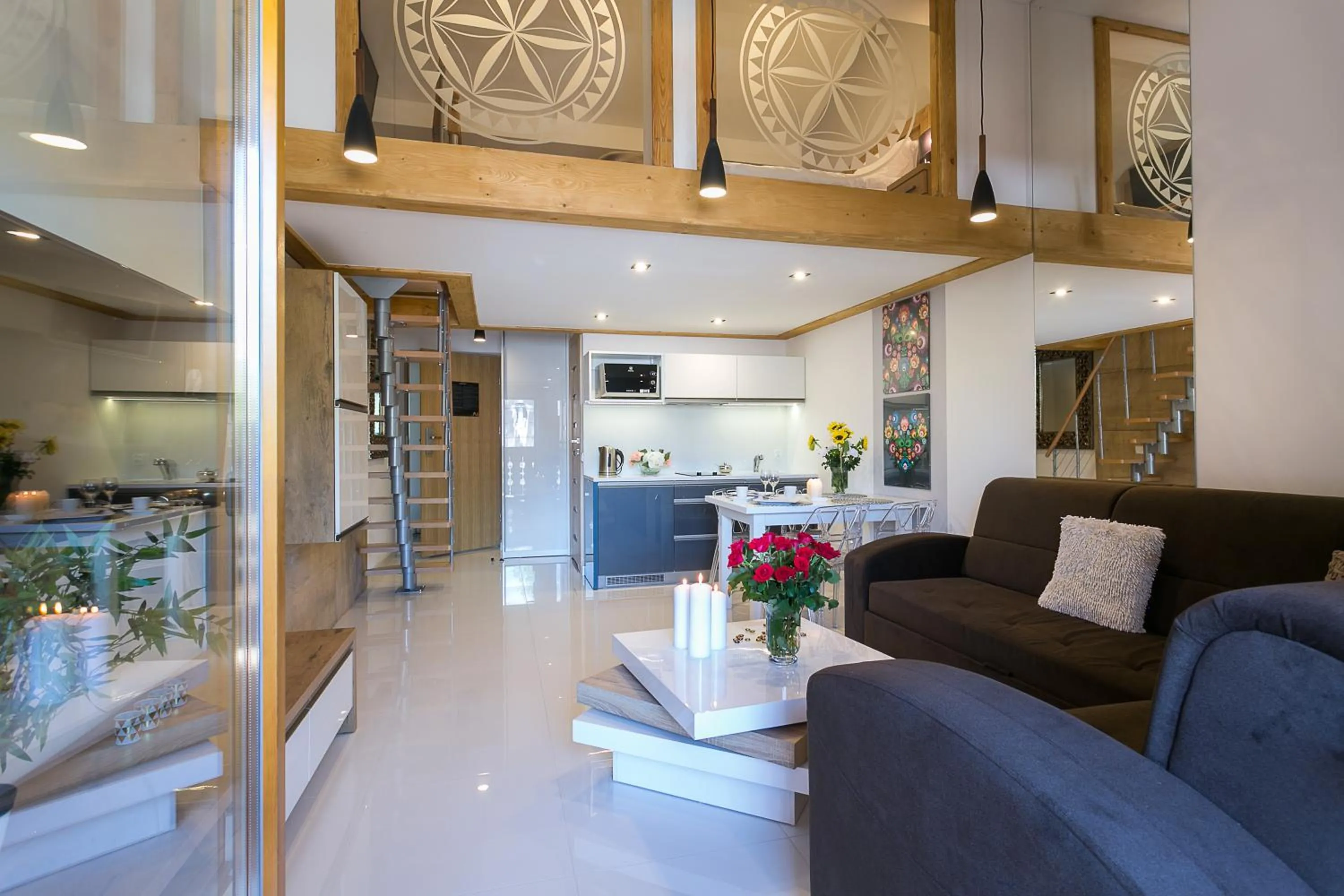 Kitchen or kitchenette in Giewont Krupówki SPA