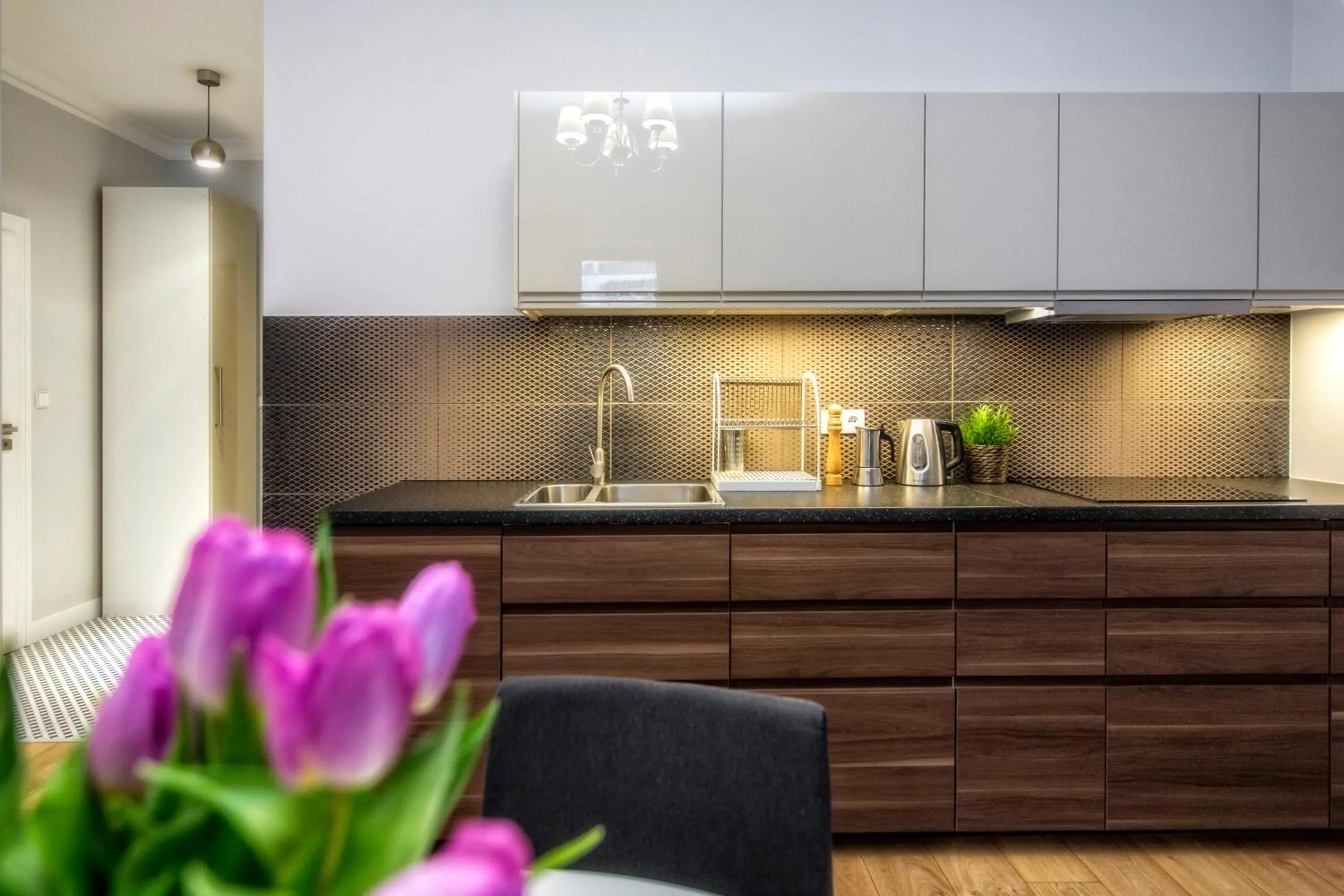 Kitchen or kitchenette in Giewont Krupówki SPA