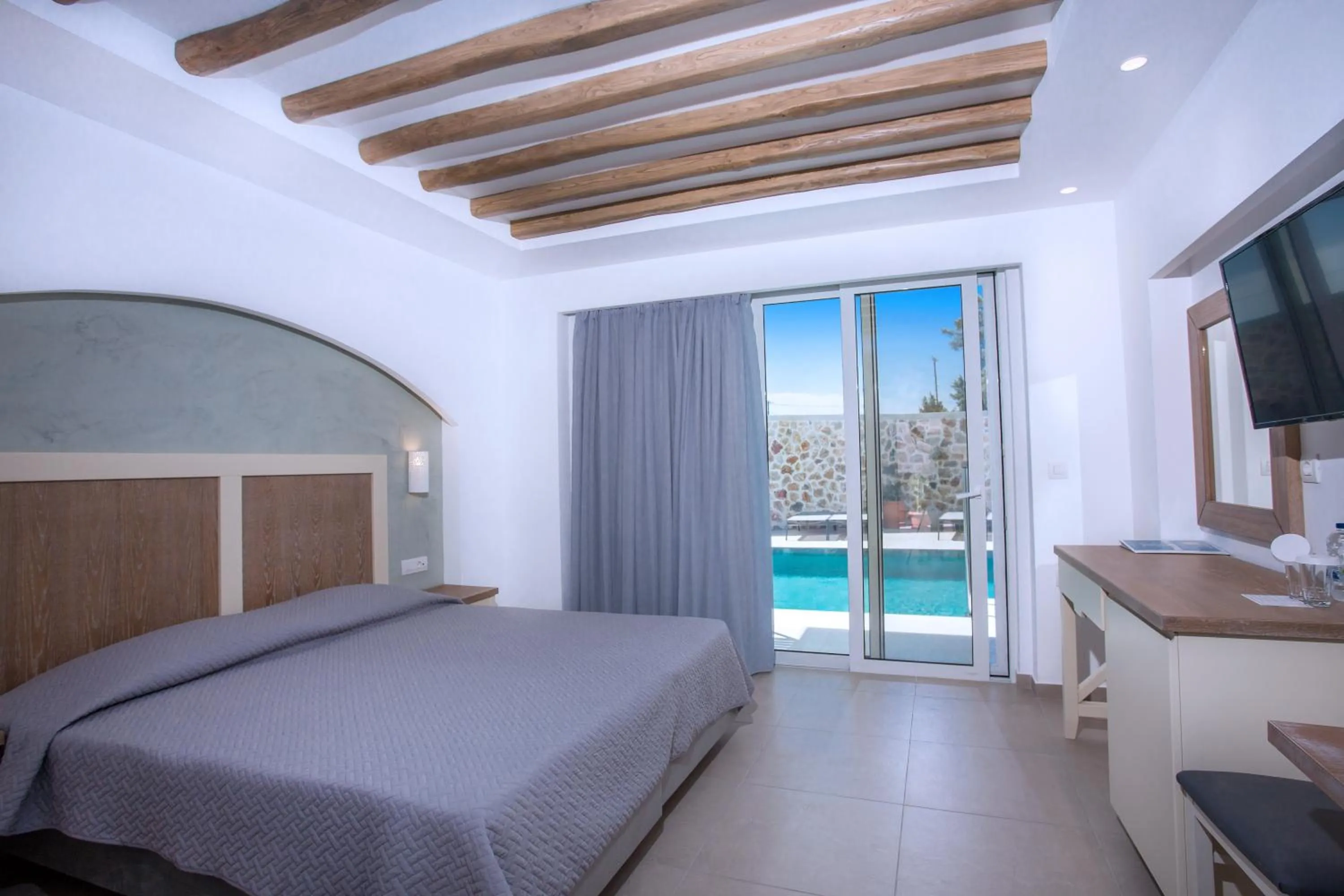 Bed in Mastichari Bay Hotel