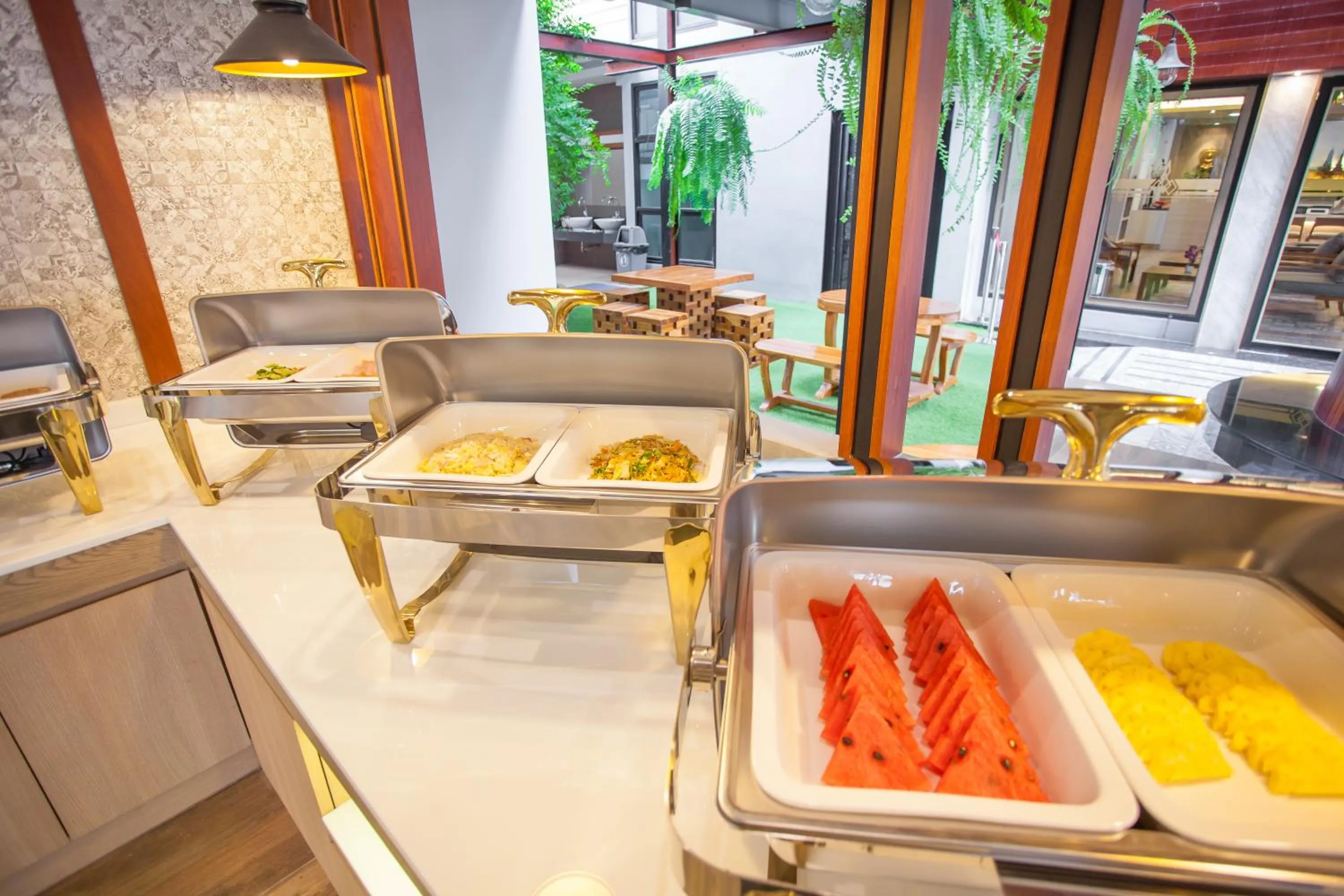Buffet breakfast in New Siam Palace Ville Hotel