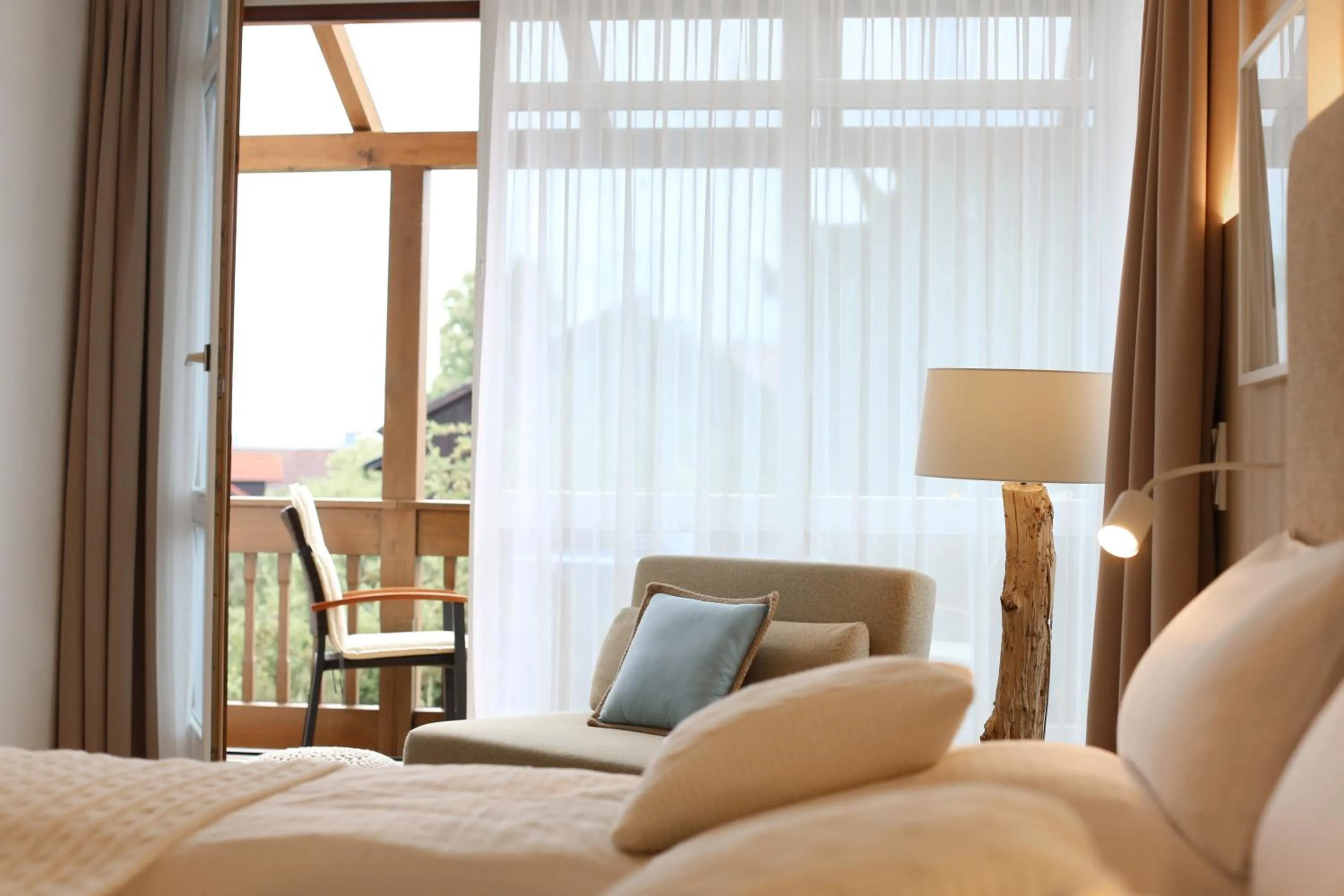 Balcony/Terrace, Bed in Boutique Hotel Reschen