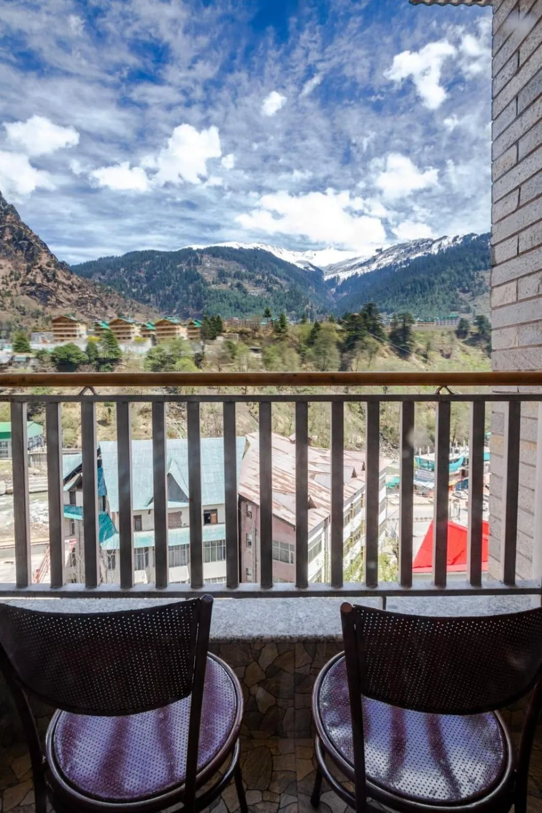 Balcony/Terrace in Sarthak Regency by M K Hospitality,Rangri, Manali,HP,Just 1 kms from Volvo parking