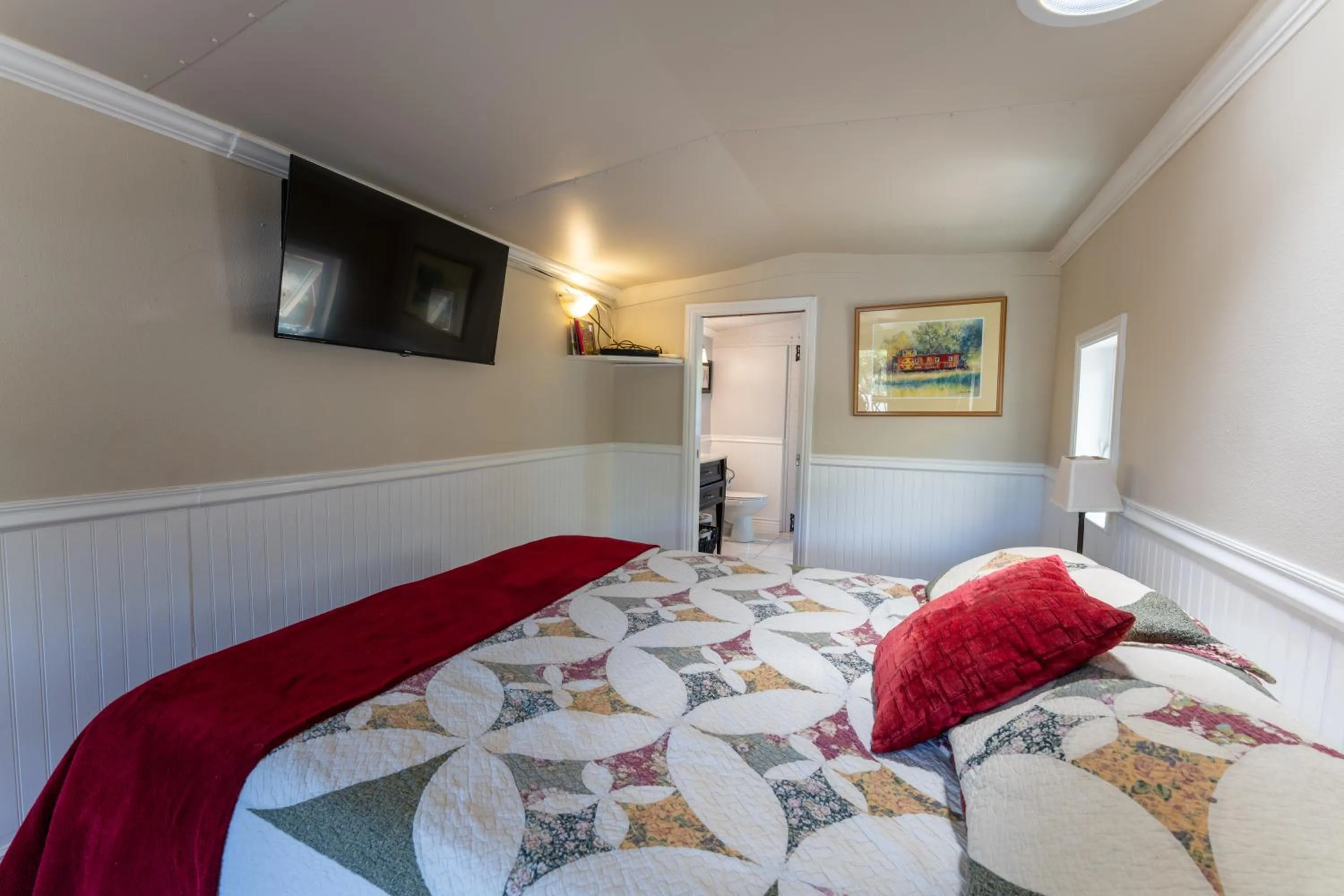 Bed in Little Red Caboose