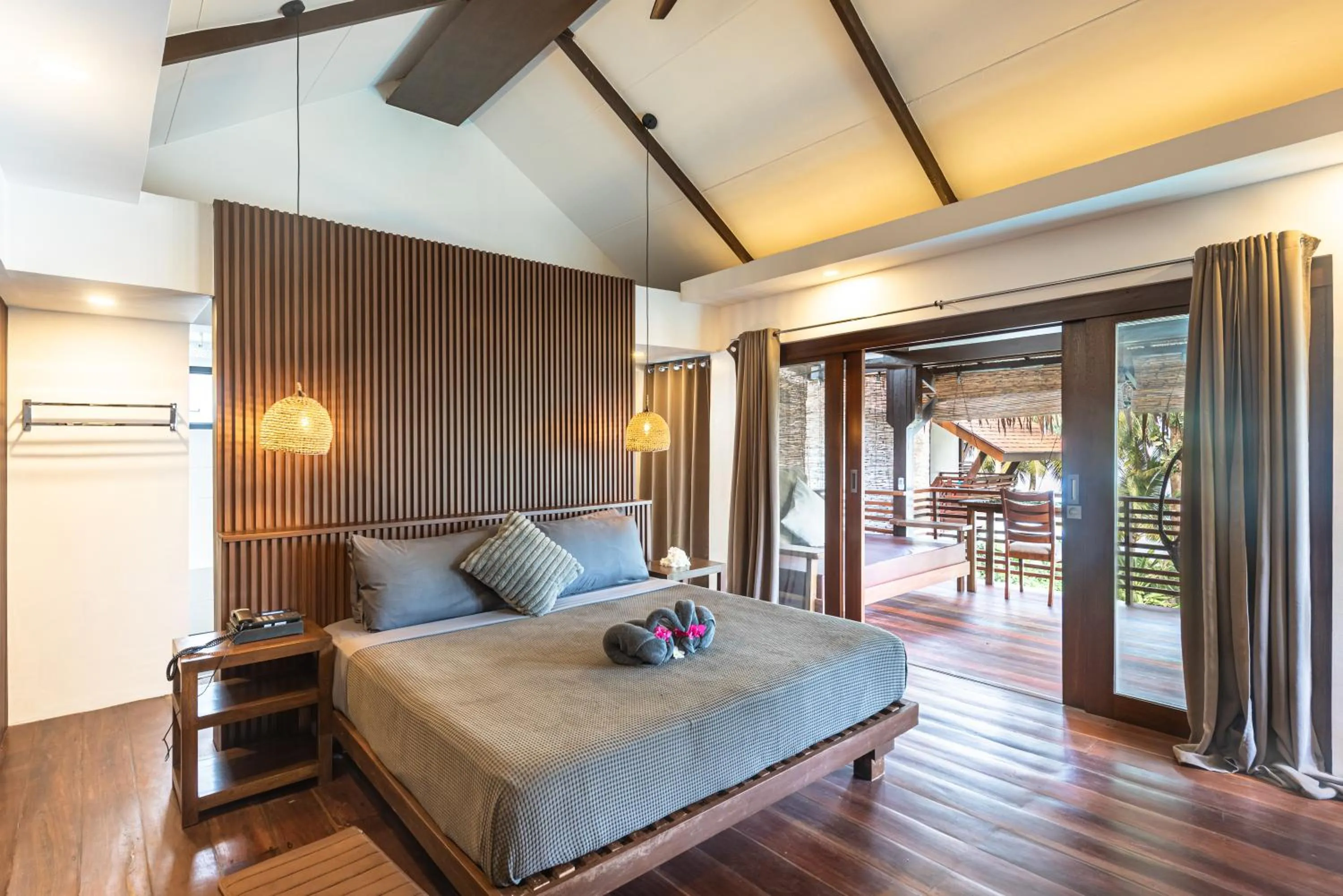 Bed in Siargao Island Villas