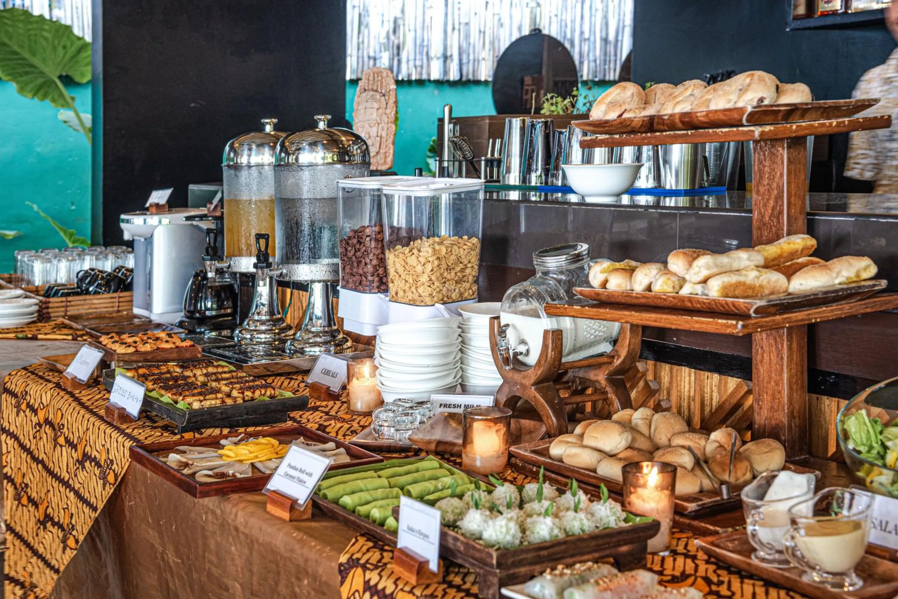 Buffet breakfast in Siargao Island Villas