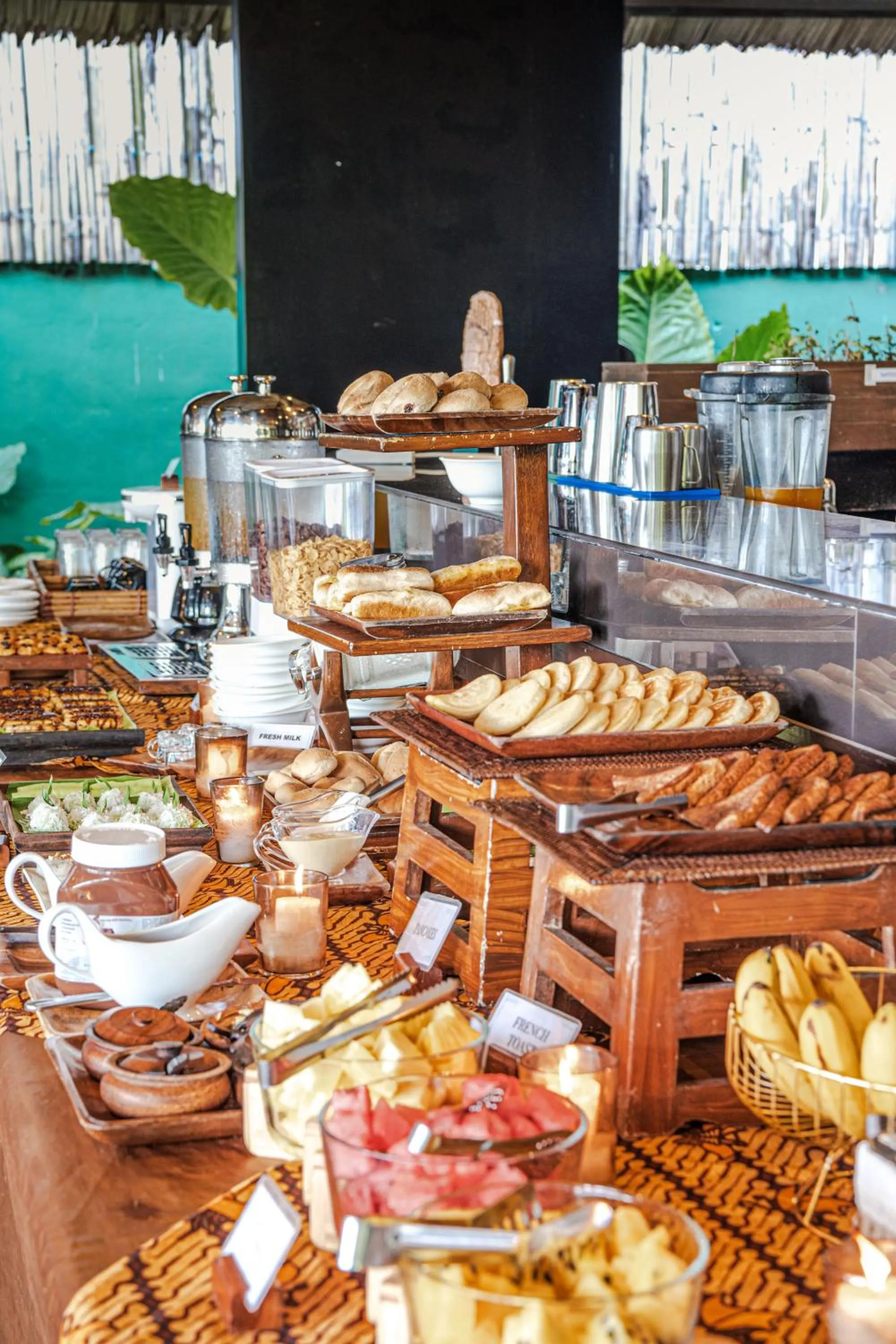 Buffet breakfast in Siargao Island Villas