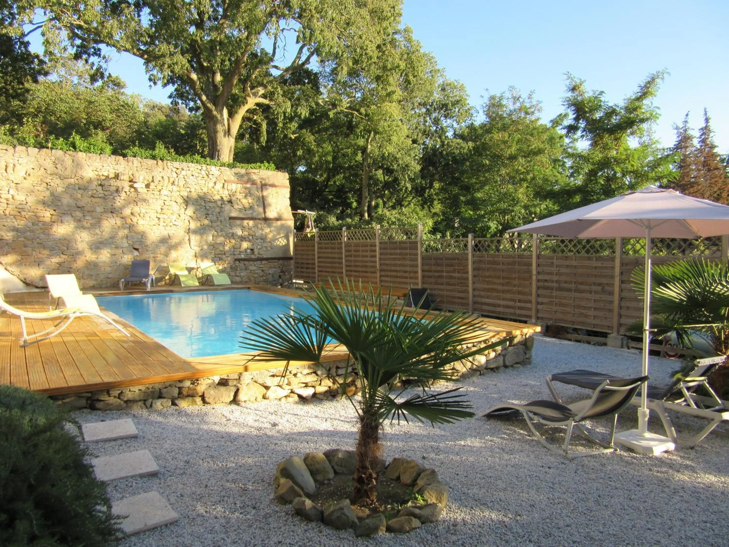 Pool view in Logis Hôtel Château De Palaja