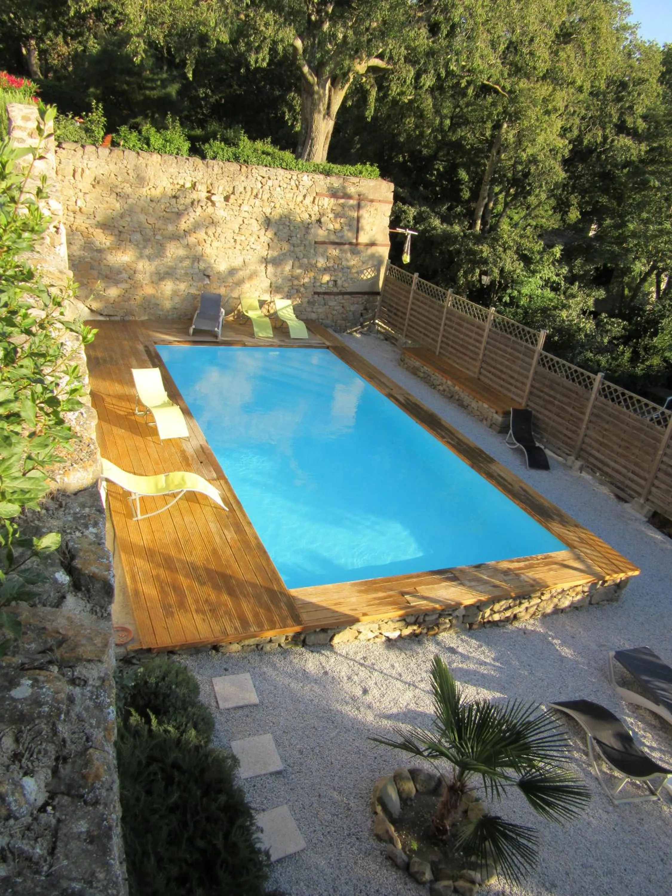 Pool view in Logis Hôtel Château De Palaja