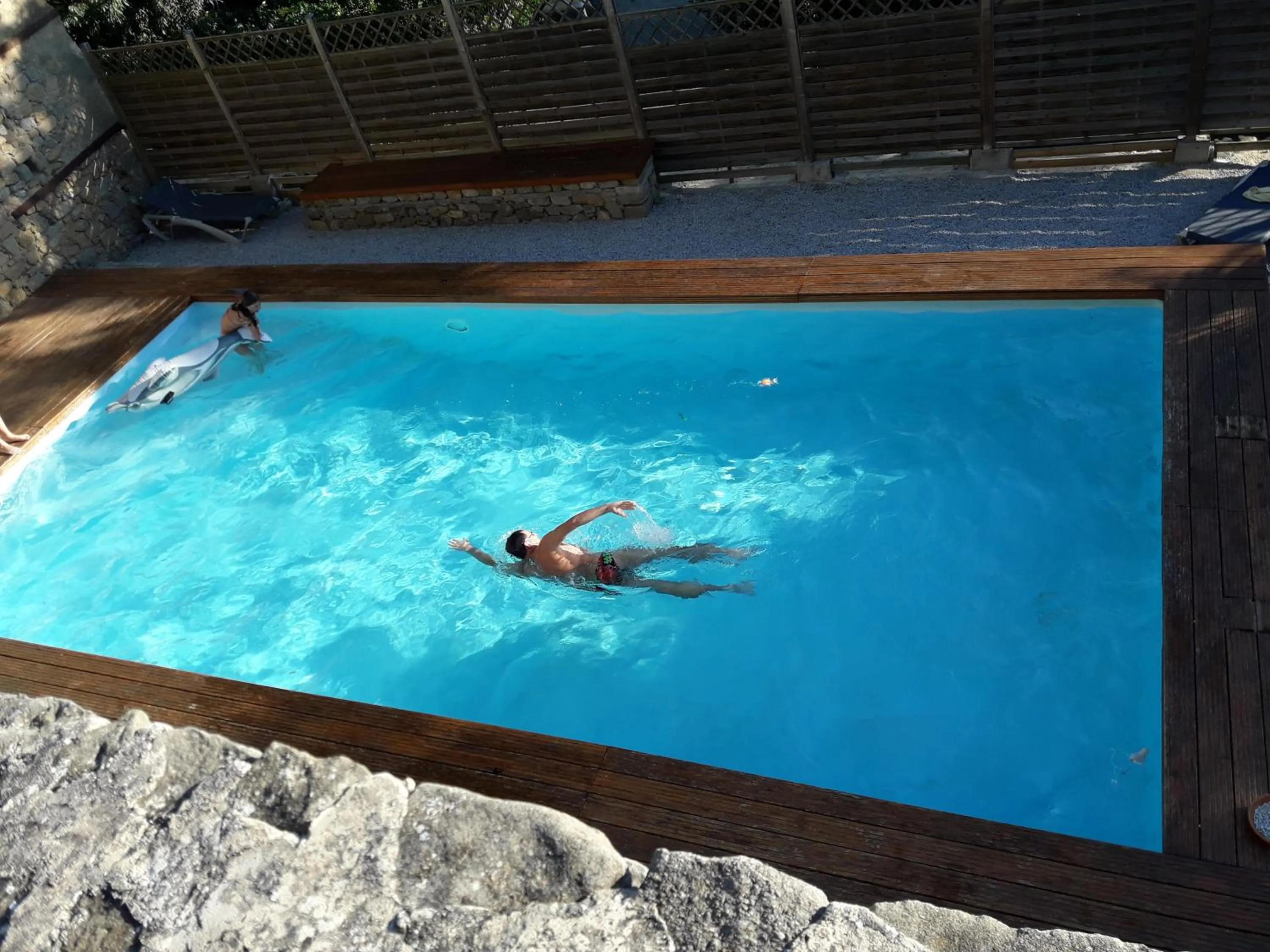 Swimming pool in Logis Hôtel Château De Palaja