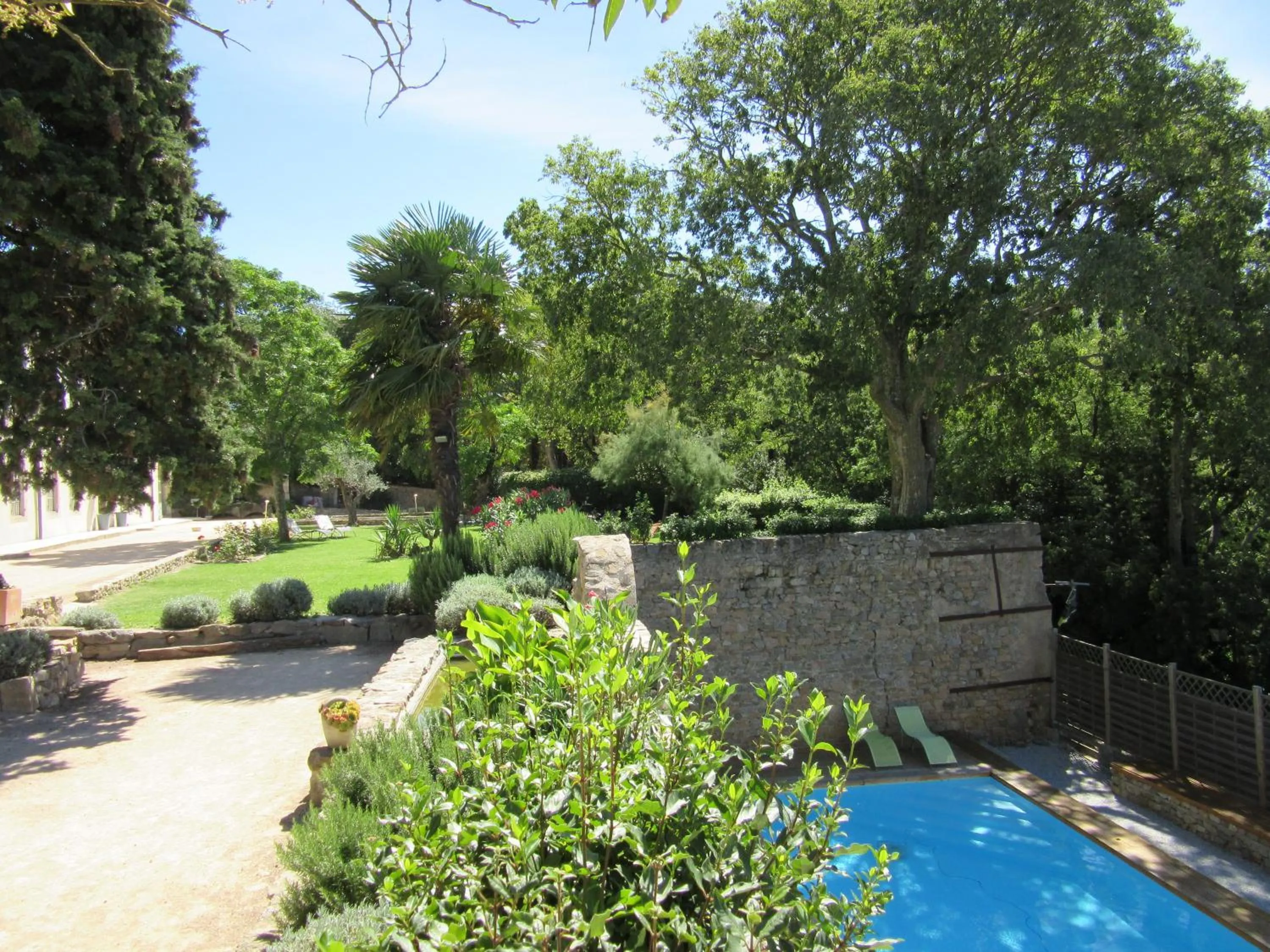 Pool view in Logis Hôtel Château De Palaja