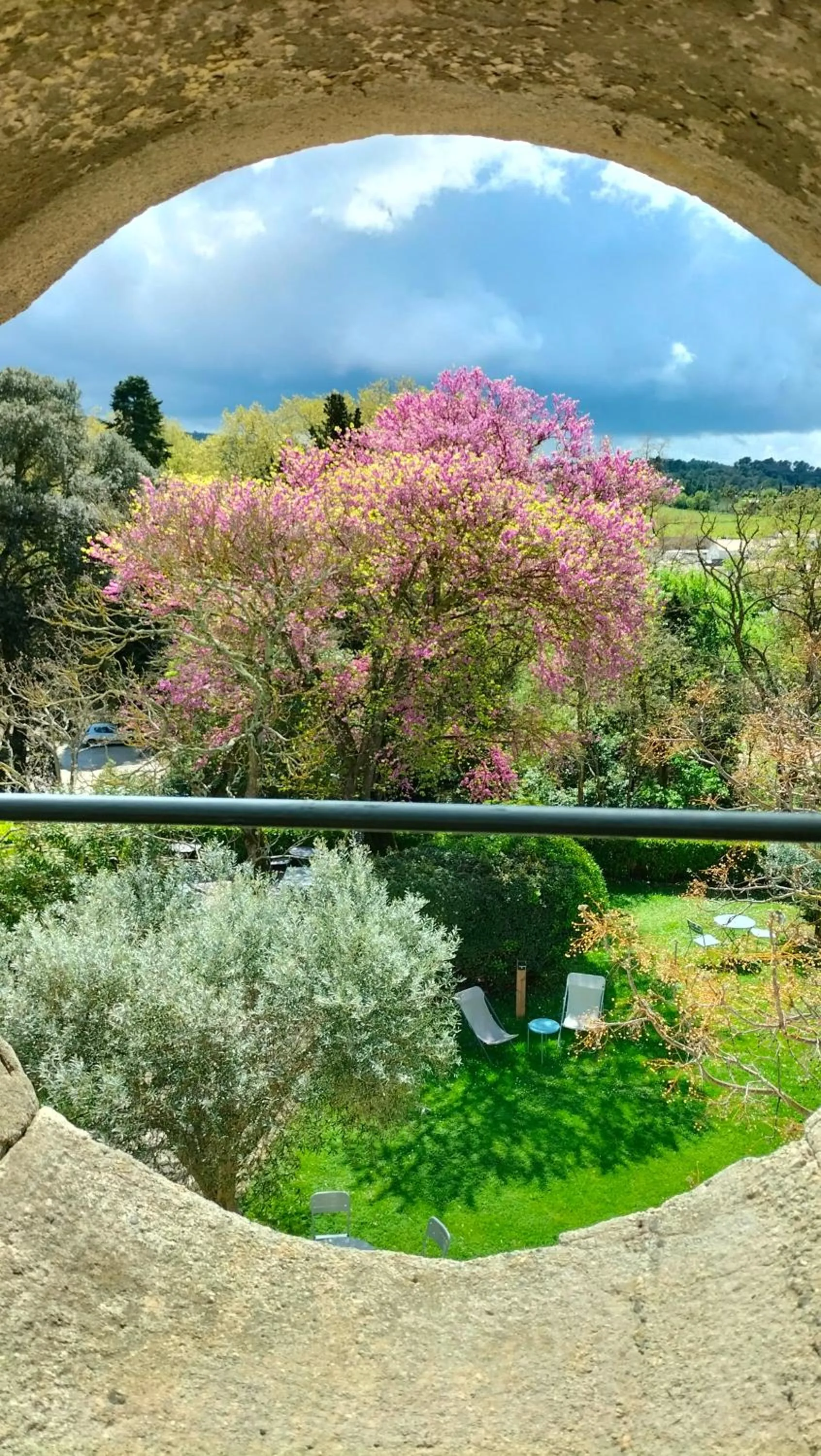Garden view in Logis Hôtel Château De Palaja