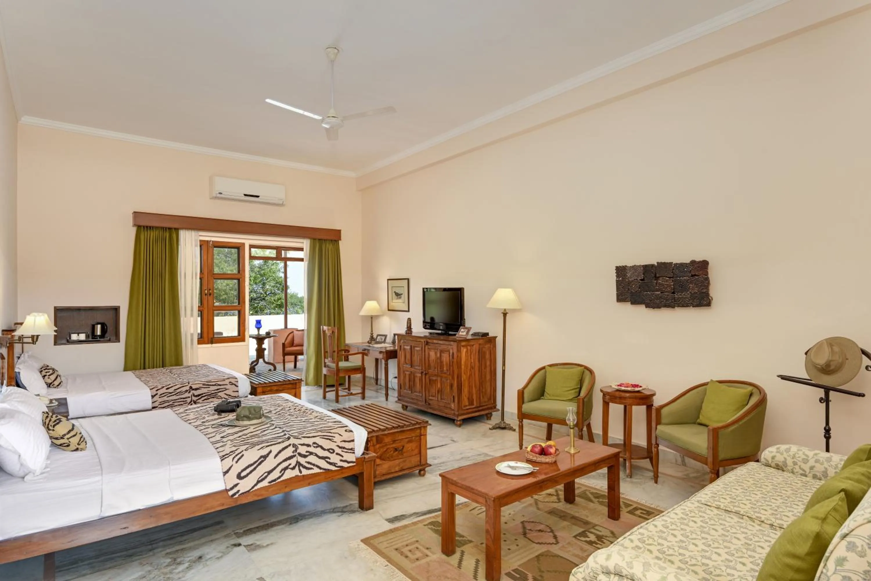 Seating area, Bed in Dev Vilas