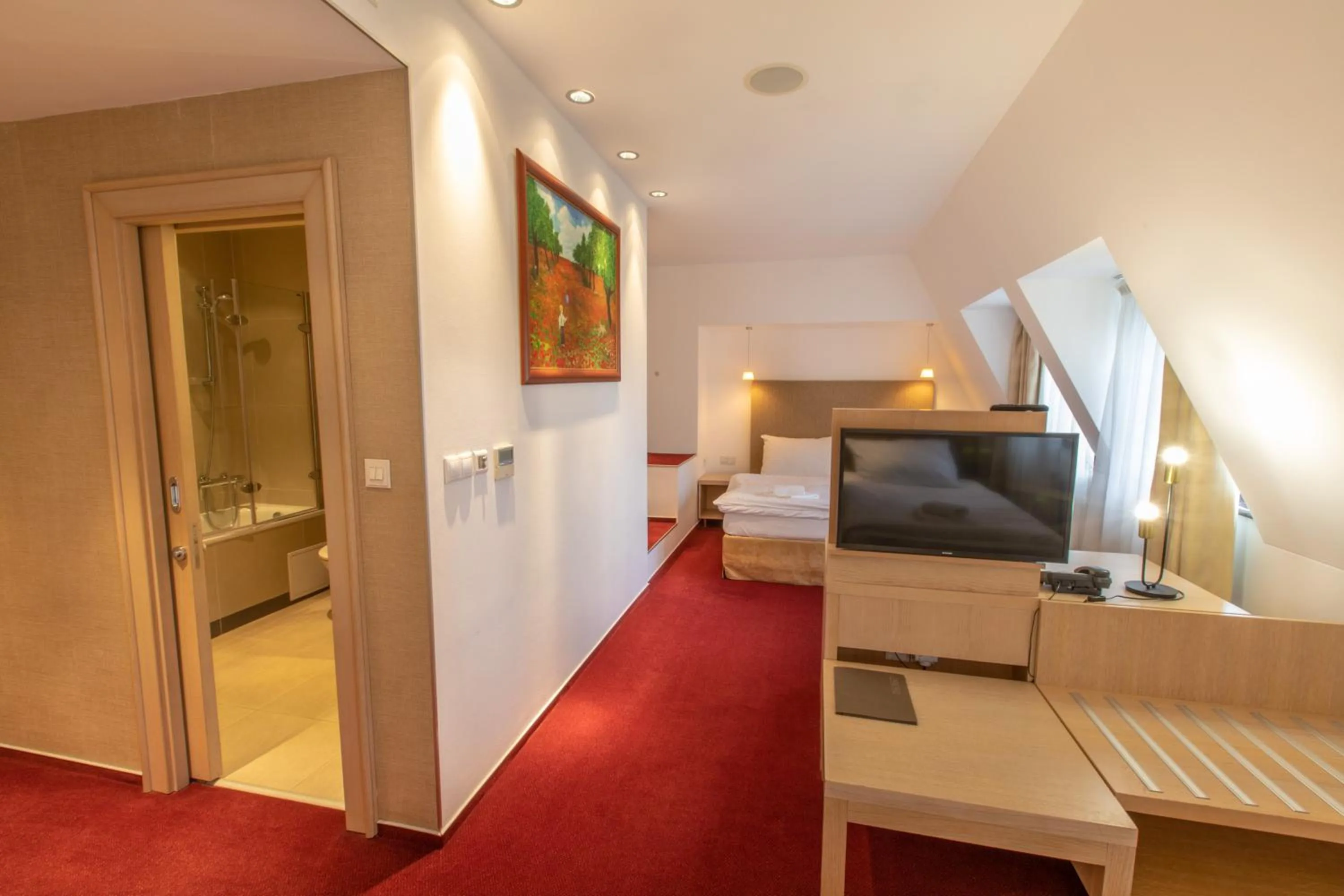 TV and multimedia, Bed in Hotel Villa Nečas Žilina