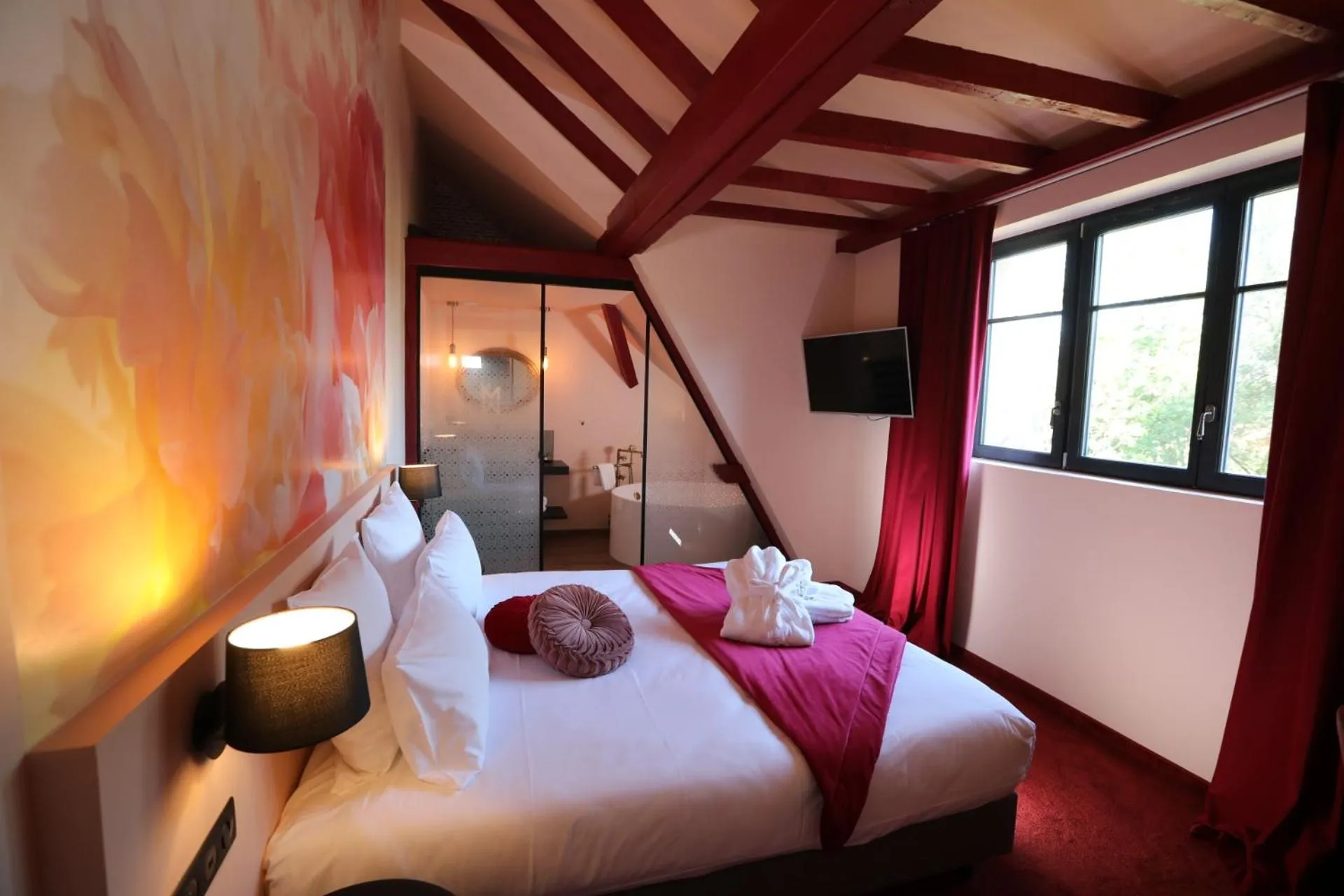 Bedroom, Bed in Hôtel-SPA Le Moulin De La Wantzenau - Strasbourg Nord