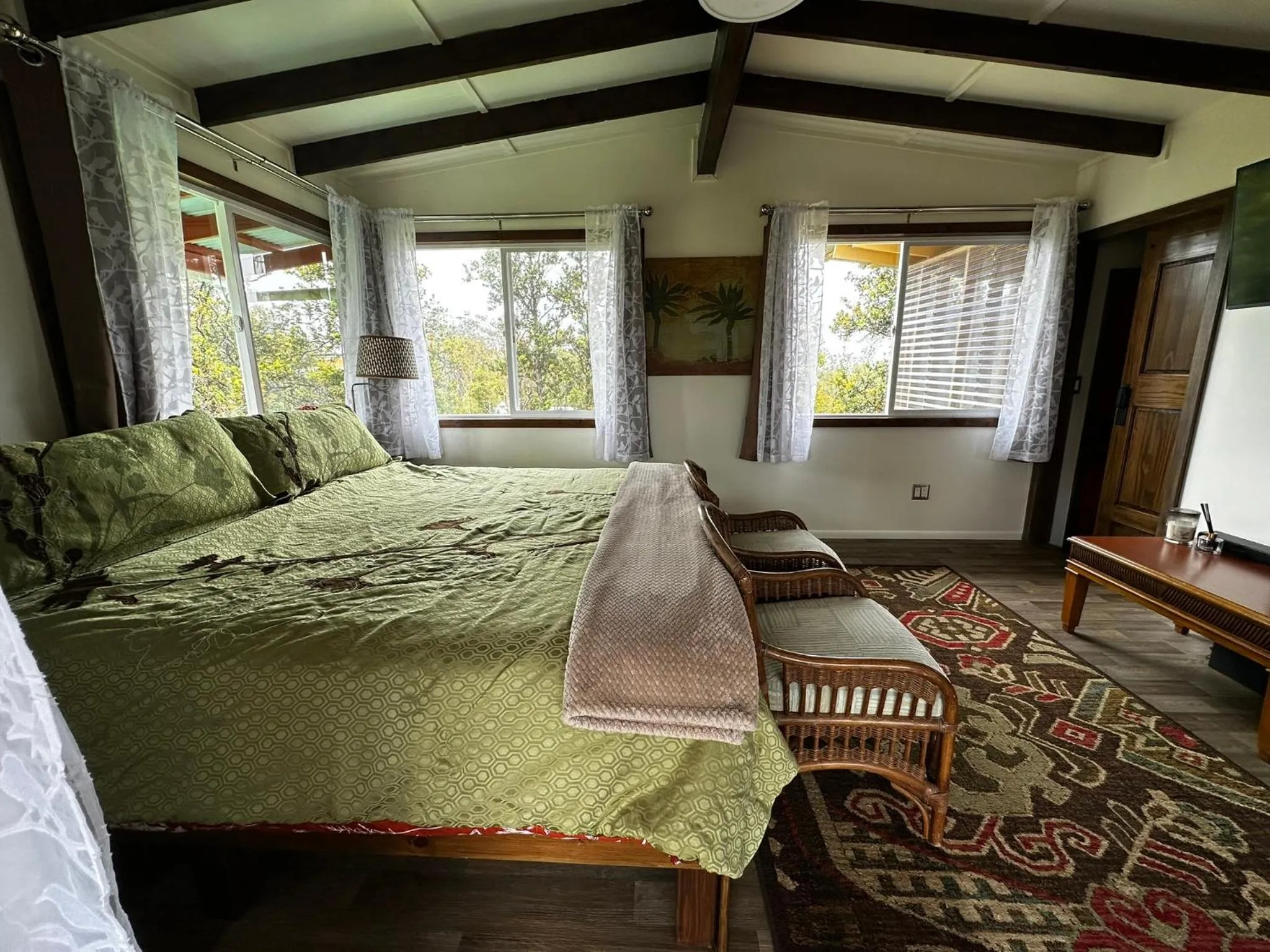 Bed in Volcano Eco Cabin & Eco Lodge