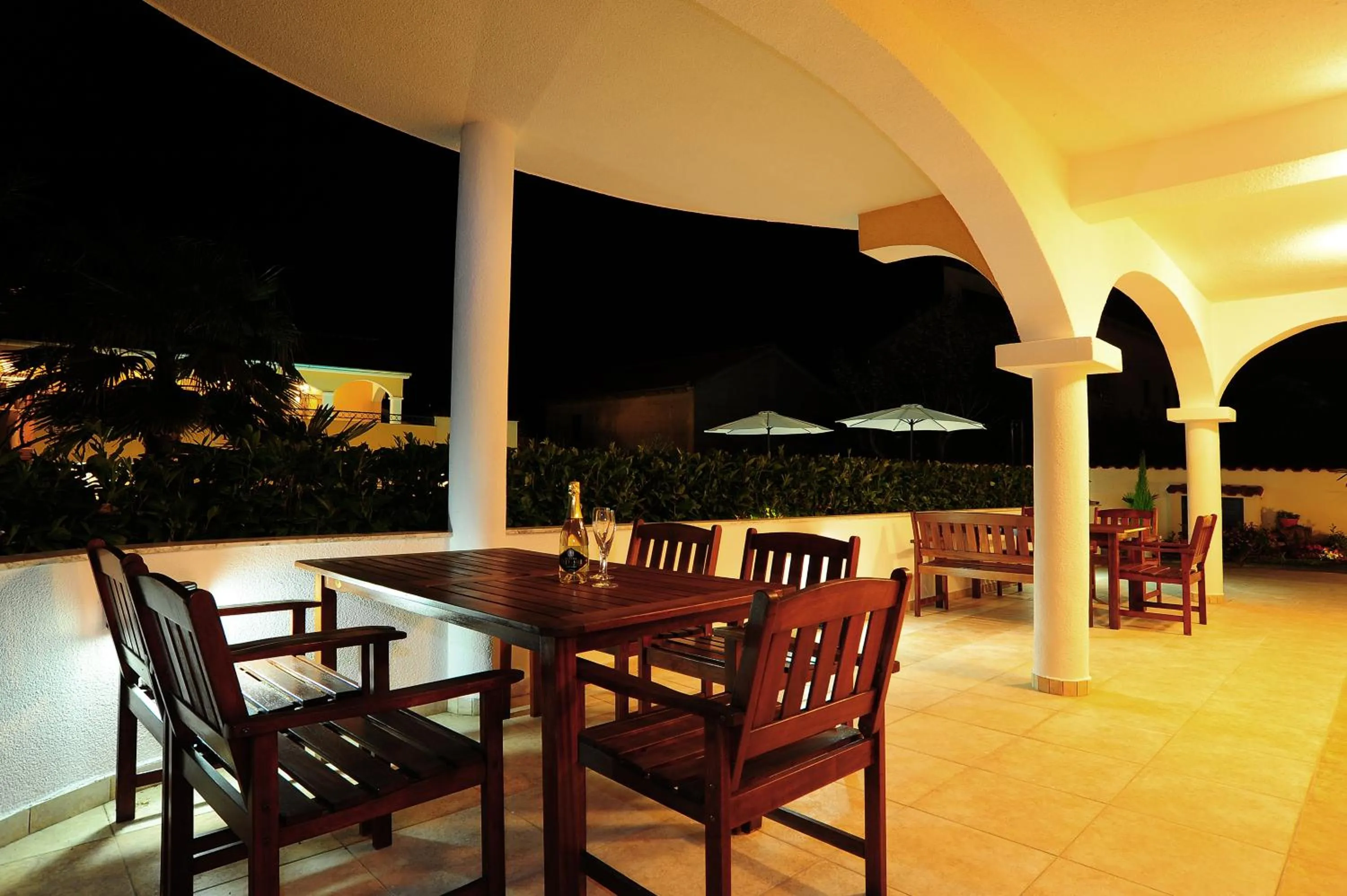 Patio in Villa Vanilla with Heated Pool