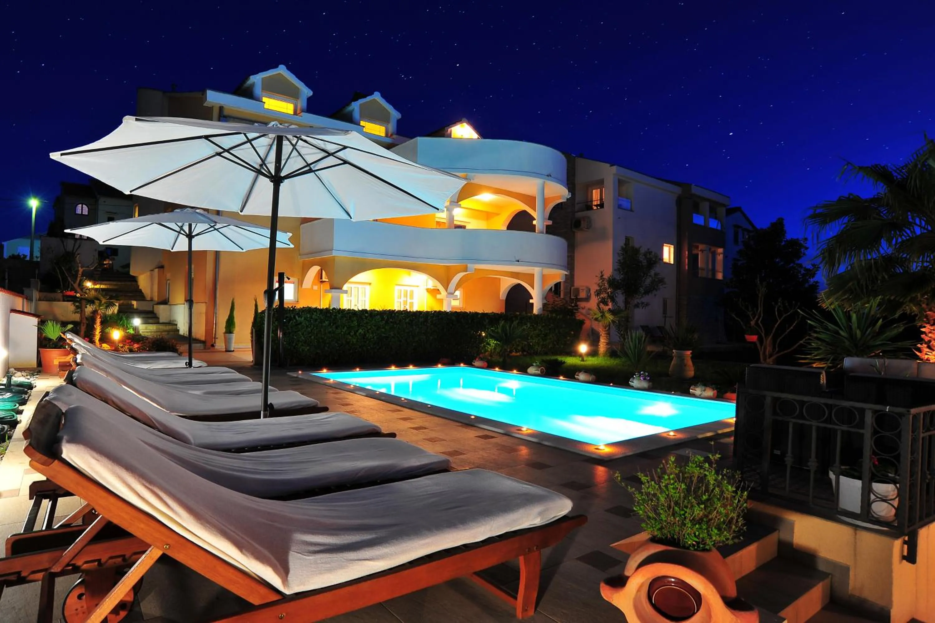 Balcony/Terrace in Villa Vanilla with Heated Pool