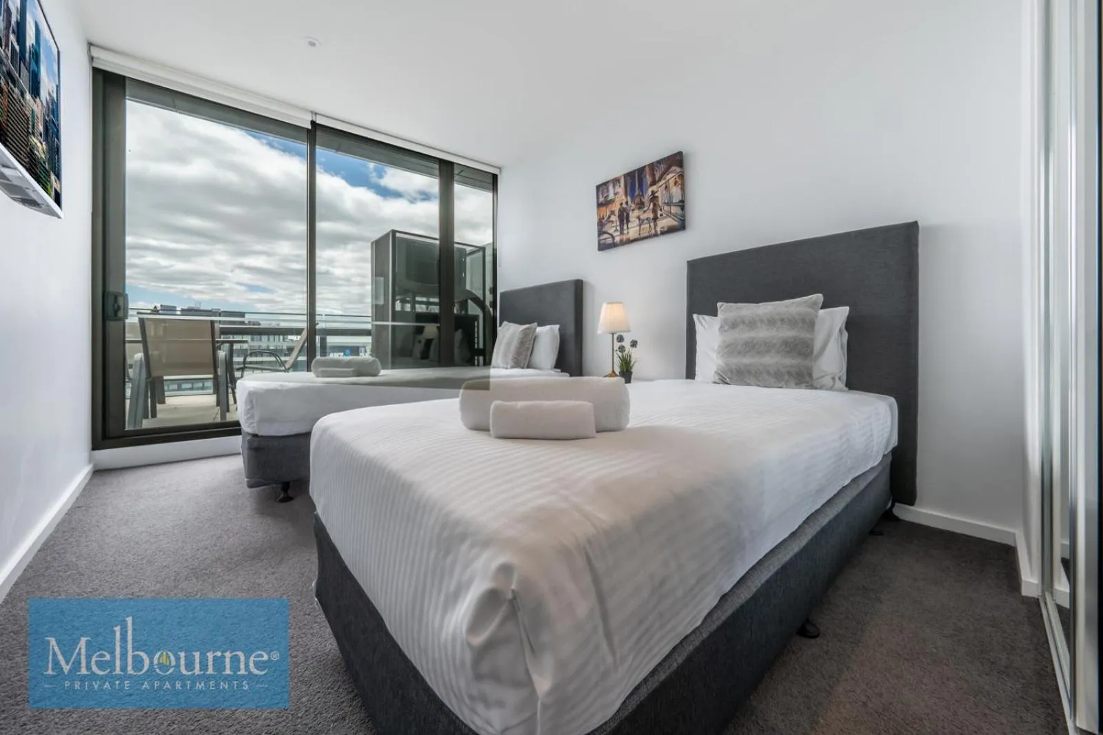 Bedroom, Bed in Melbourne Private Apartments - Collins Street Waterfront, Docklands