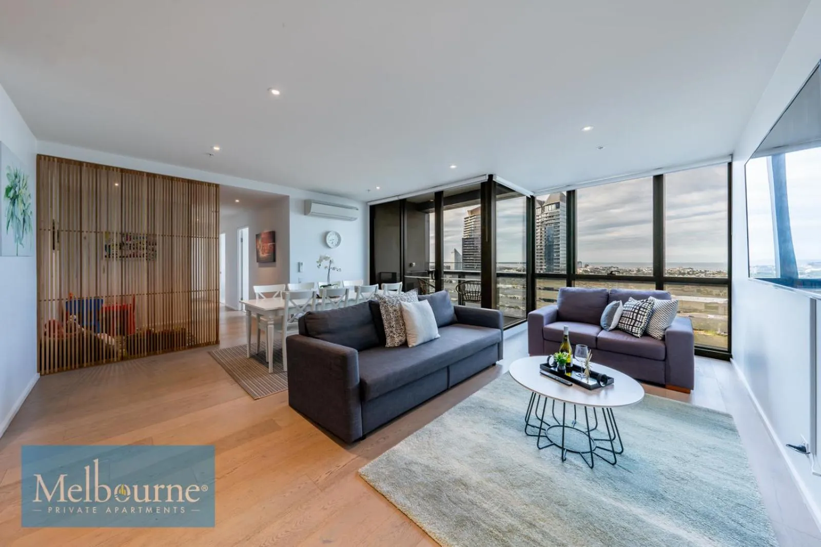 Living room in Melbourne Private Apartments - Collins Street Waterfront, Docklands