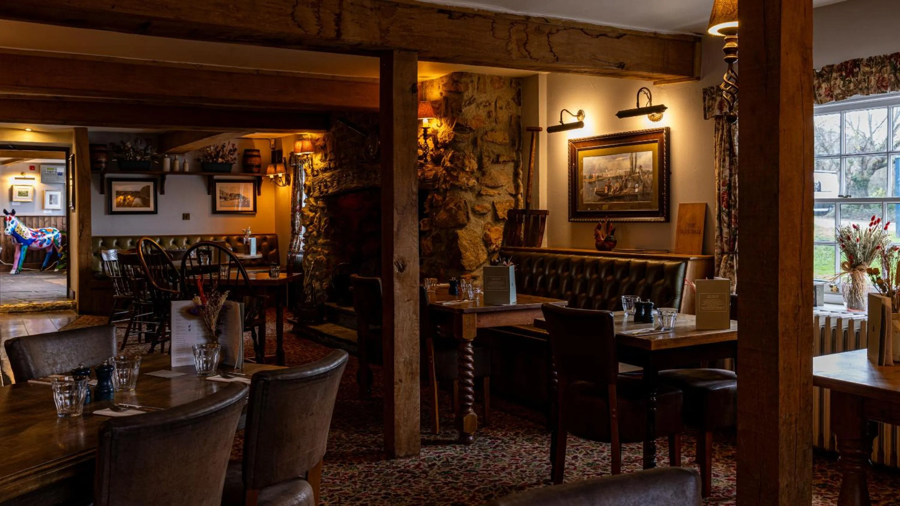 Dining area in Blue Ball Inn