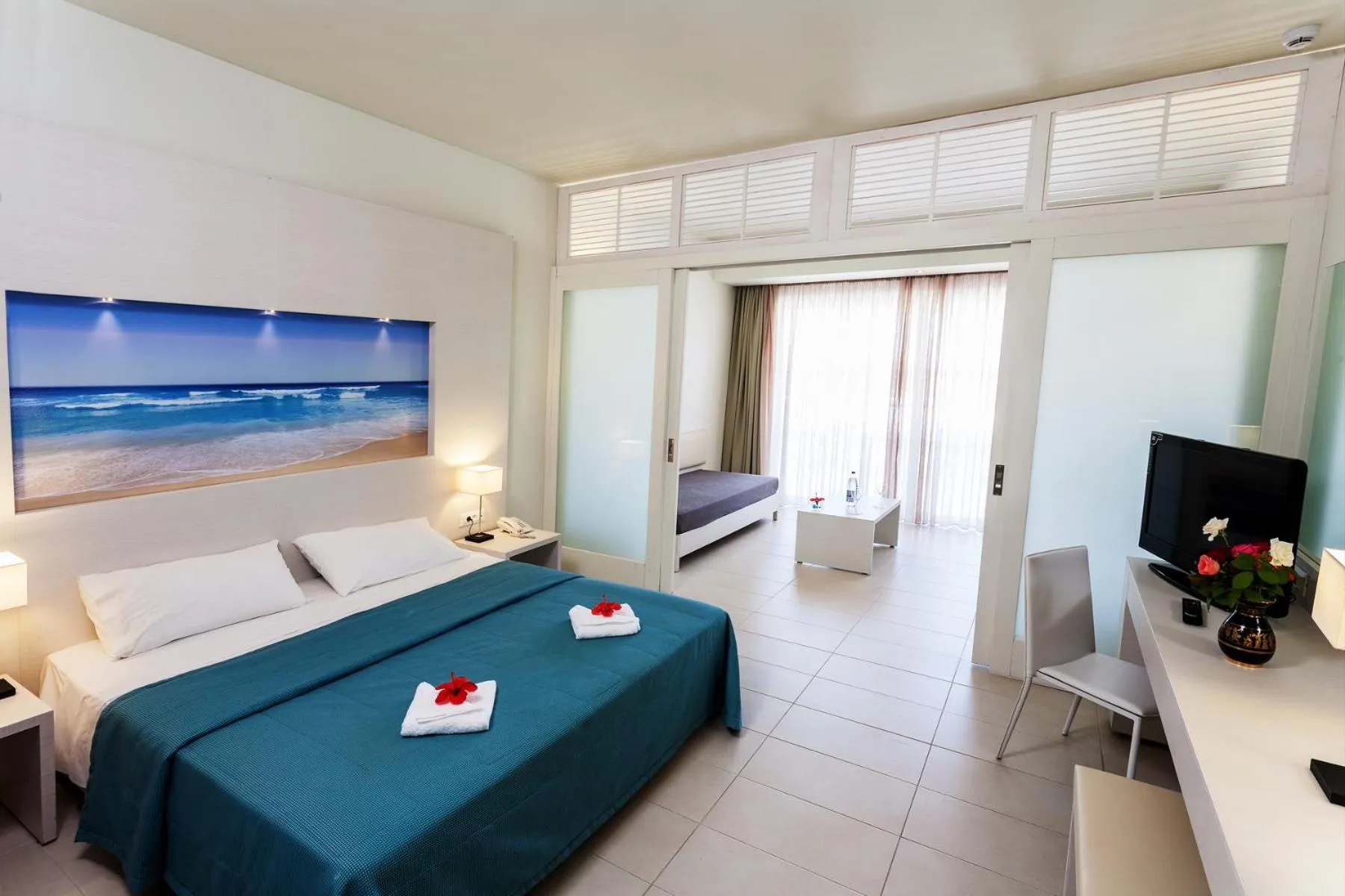 Photo of the whole room, Bed in Lindos White Hotel & Suites