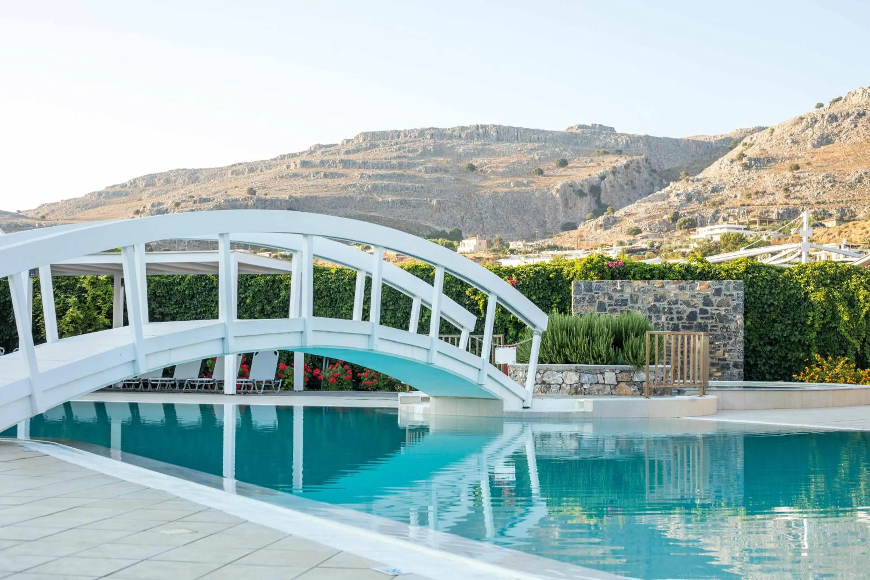 Pool view in Lindos White Hotel & Suites