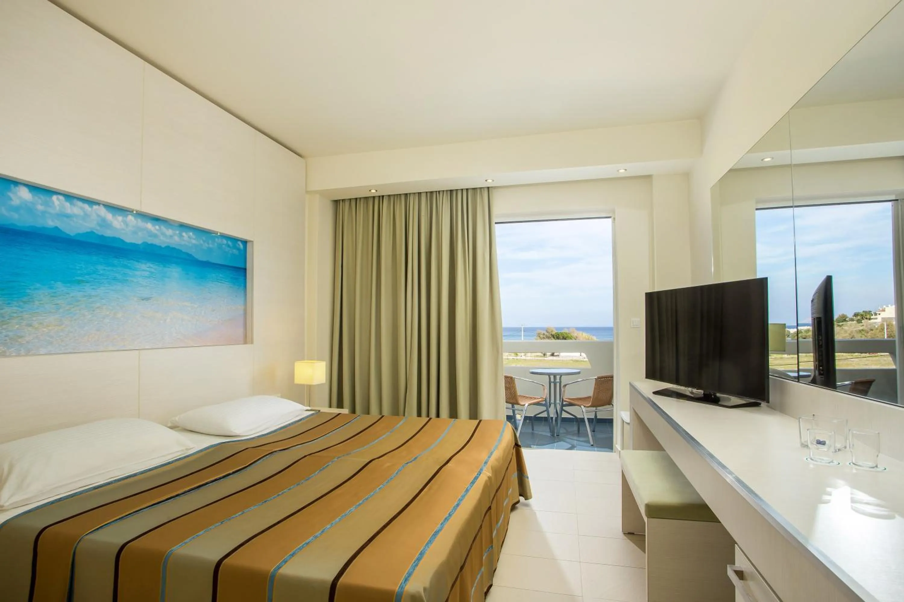 Photo of the whole room, Bed in Lindos White Hotel & Suites