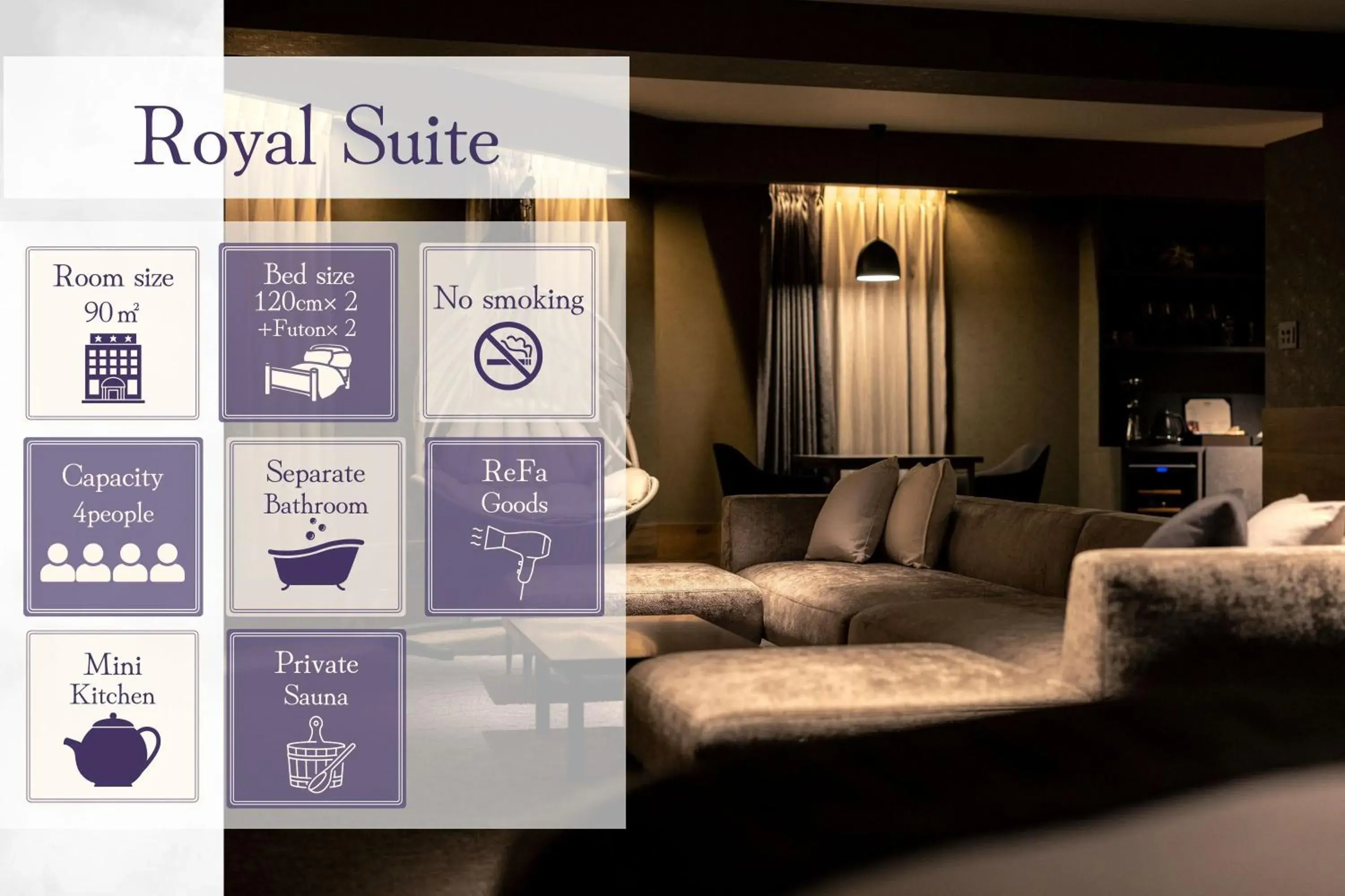 Royal Suite with Private Sauna in ROYAL CHESTER NAGASAKI hotel&retreat Royal Suite with Private Sauna in ROYAL CHESTER NAGASAKI hotel&retreat