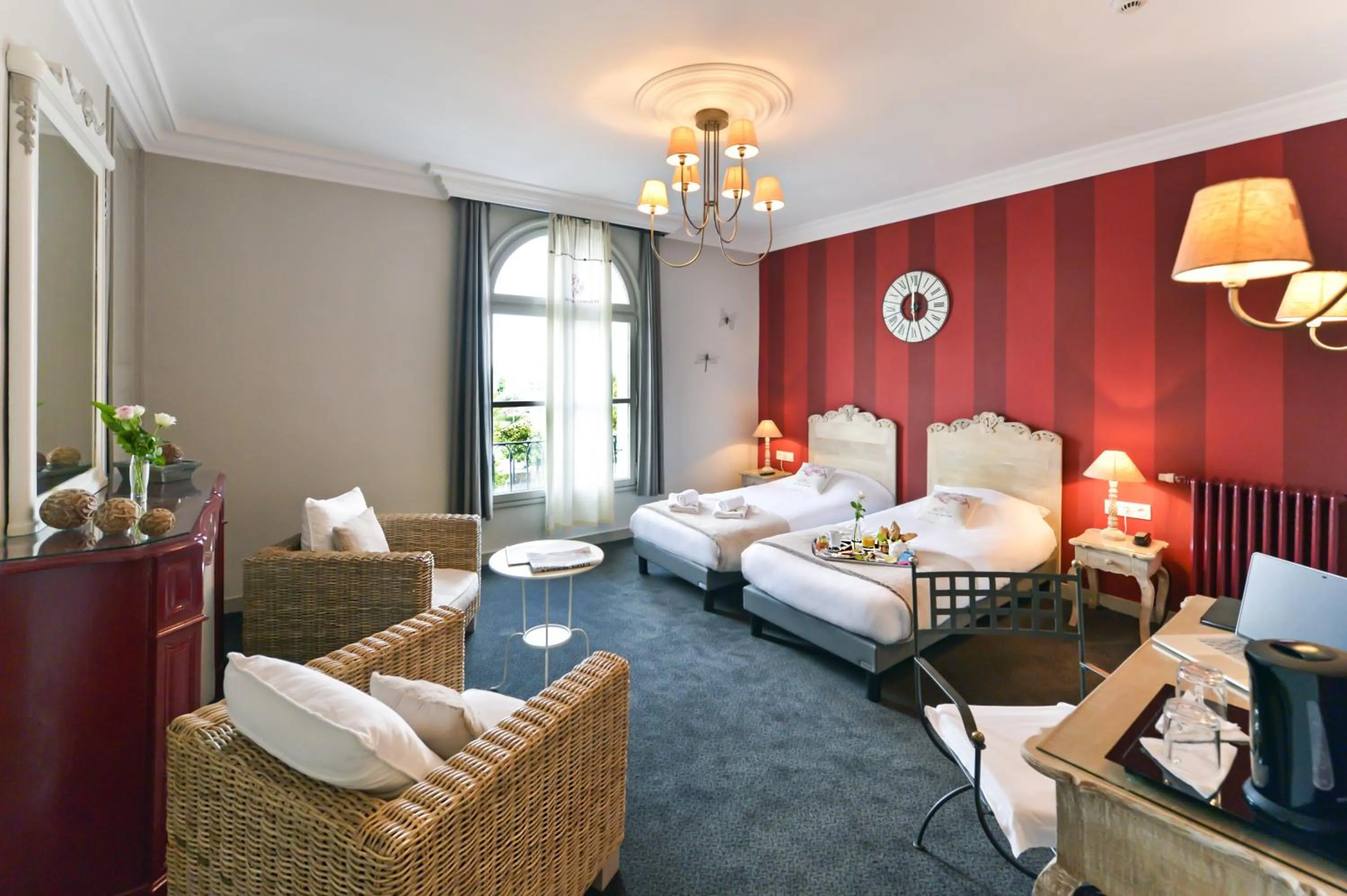 Bedroom, Bed in Cristal Hôtel Restaurant - Logis Hotels