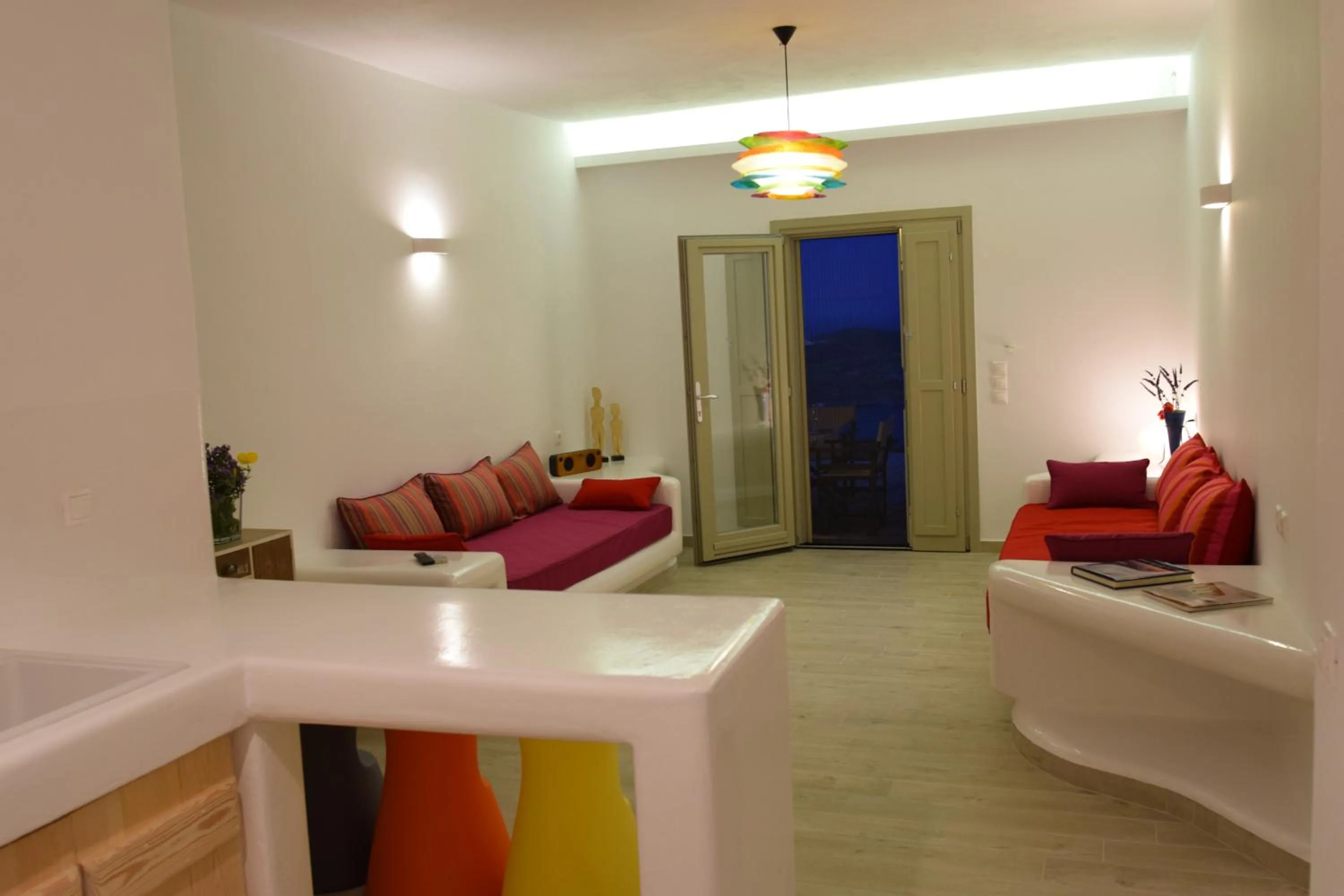 Night, Bed in Andromeda Mykonos Villas & Suites