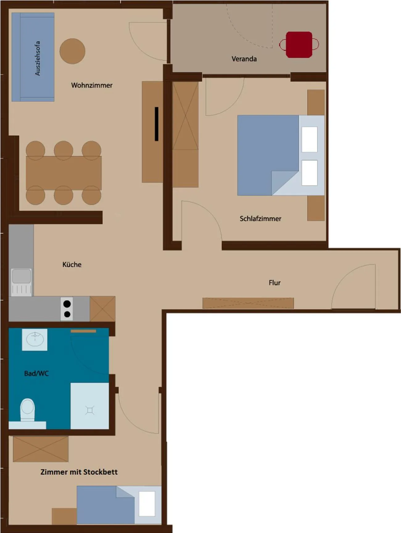 Photo of the whole room in Rössle Appartements und Sport Rössle Skiverleih & Sportgeschäft