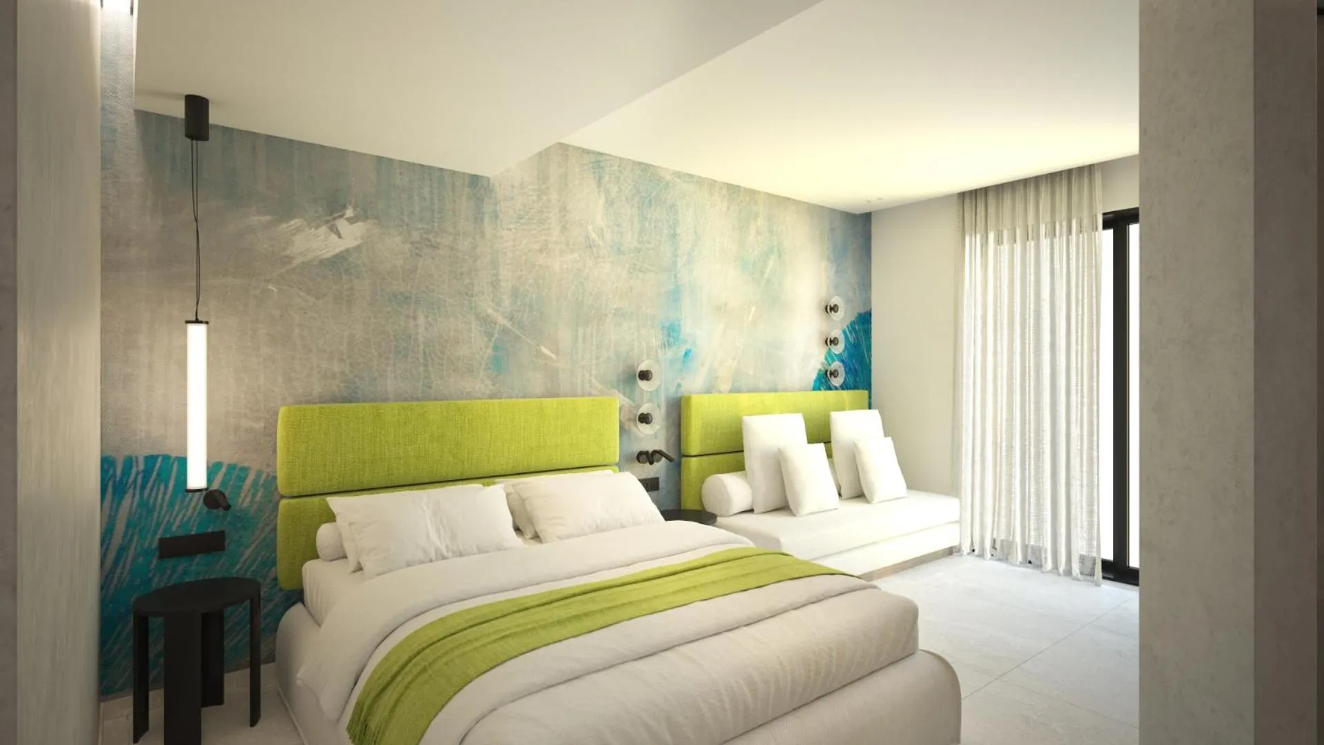 Bed in Leonidas Hotel & Apartments