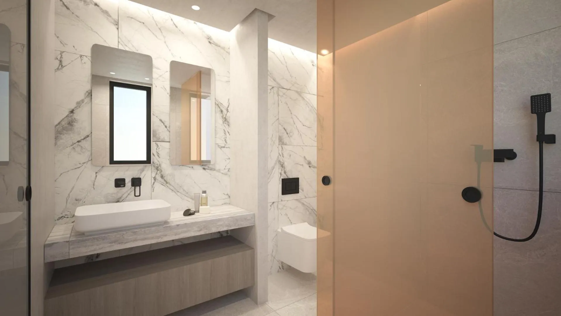 Shower in Leonidas Hotel & Apartments