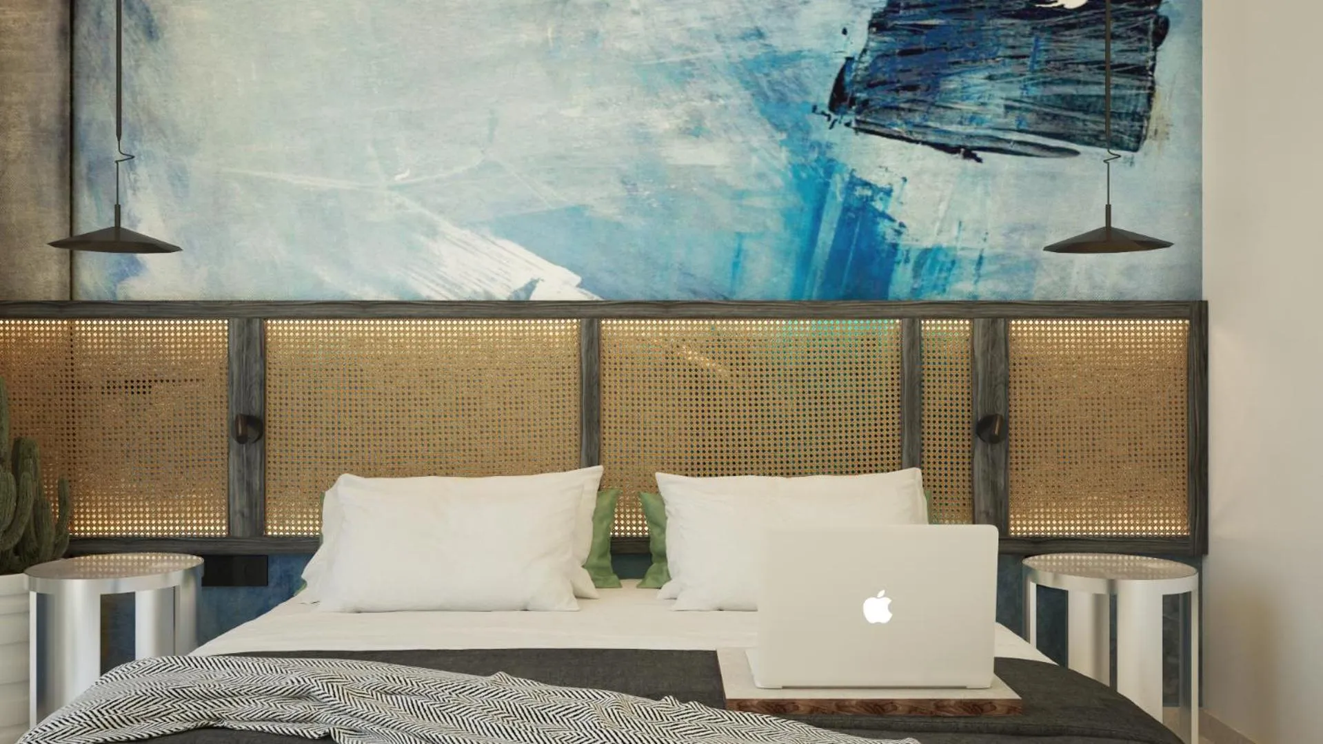 Bed in Leonidas Hotel & Apartments