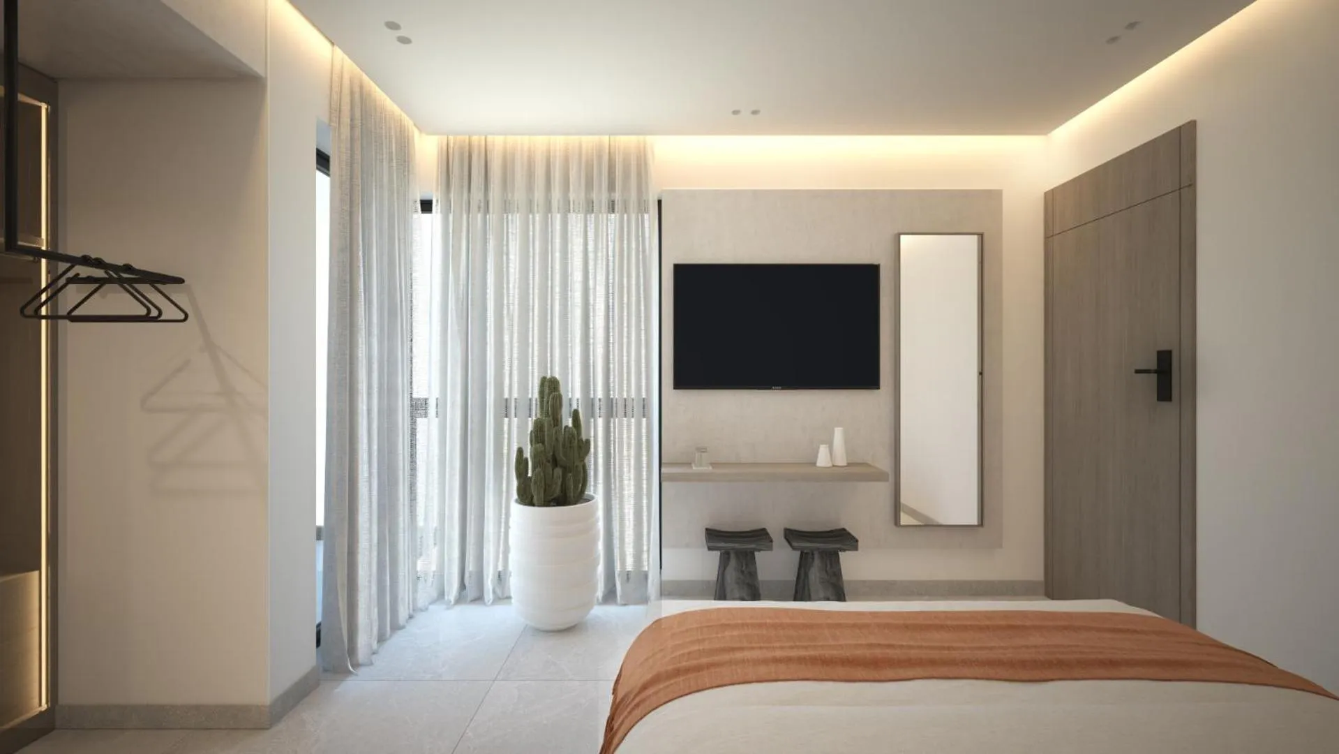 Bed in Leonidas Hotel & Apartments