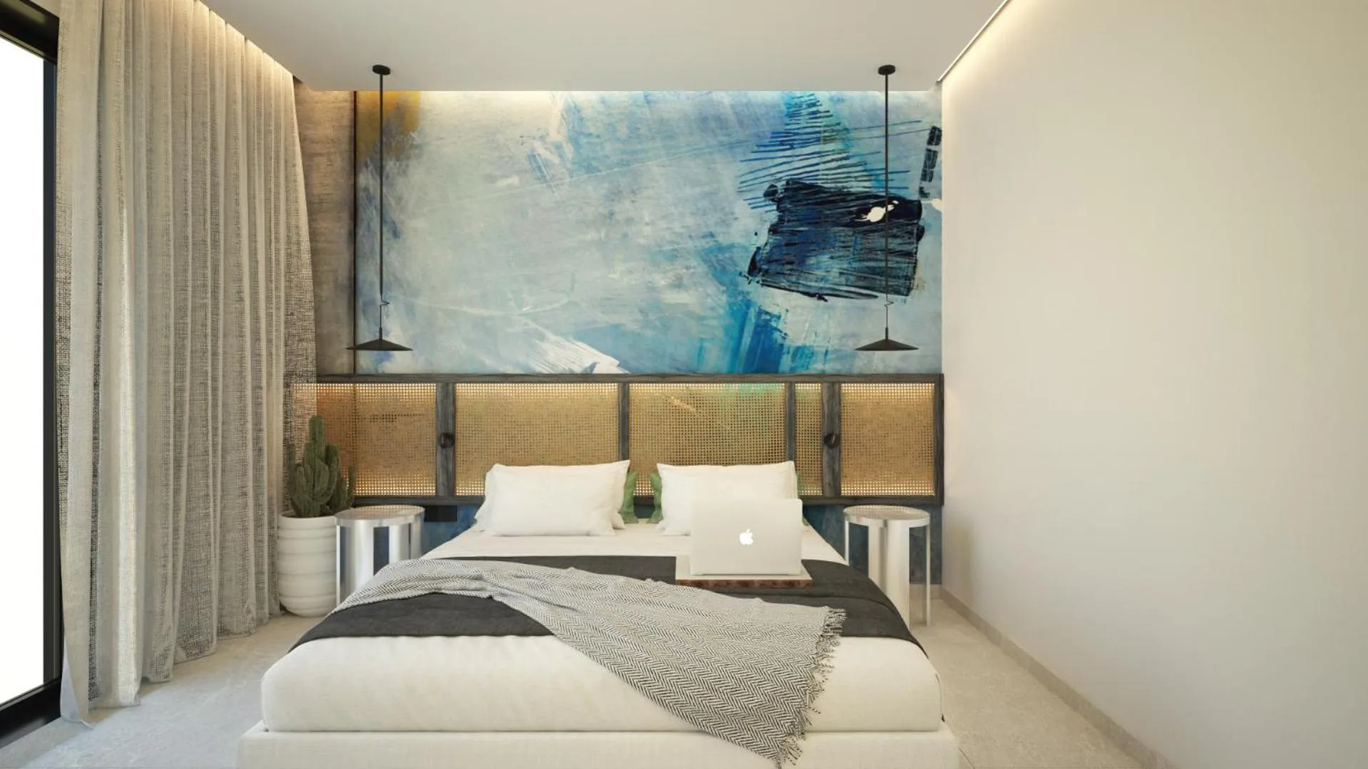 Bed in Leonidas Hotel & Apartments