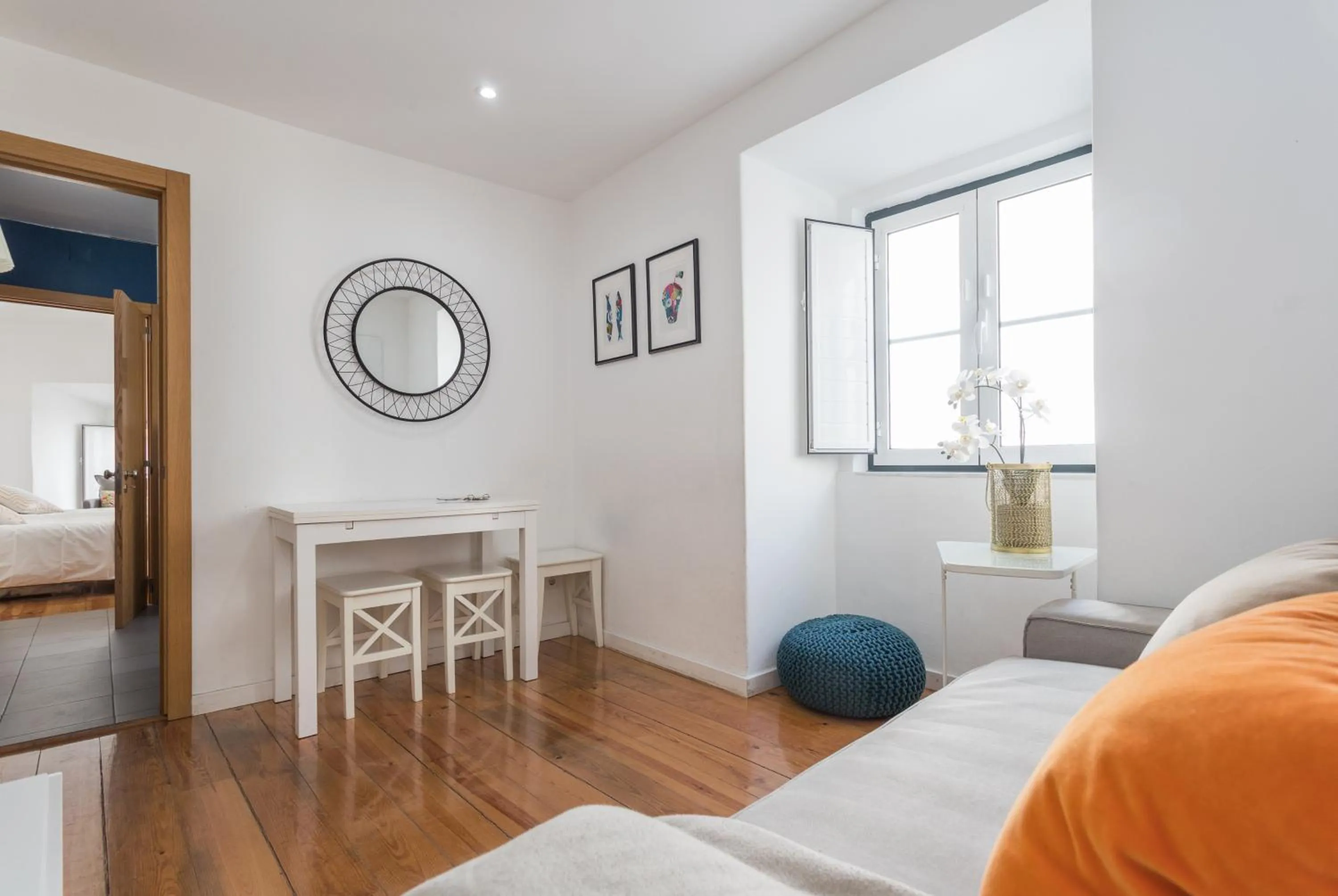 Living room, Bed in Apartments Center Alfama