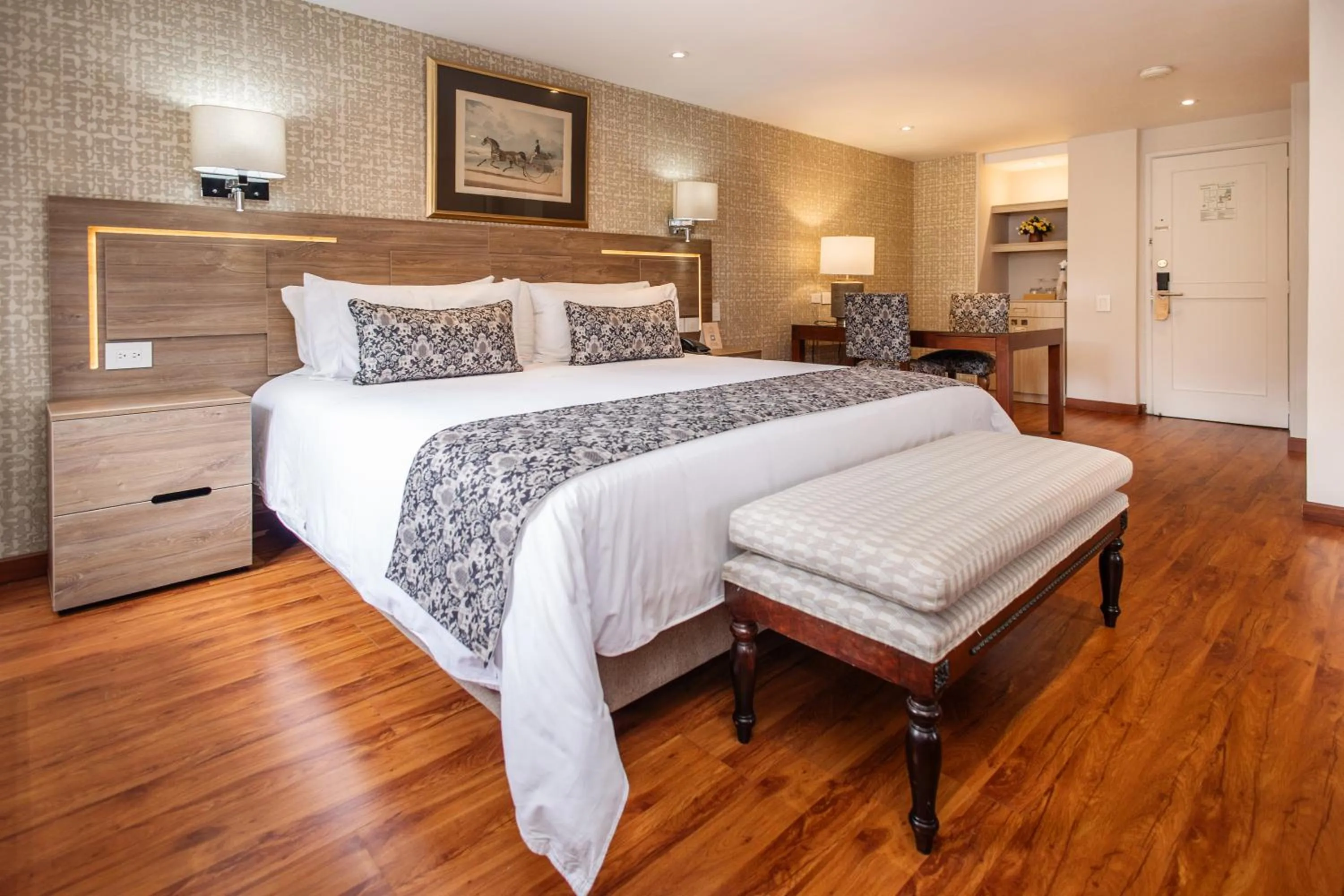 Bed in Hotel Portón de la Cabrera